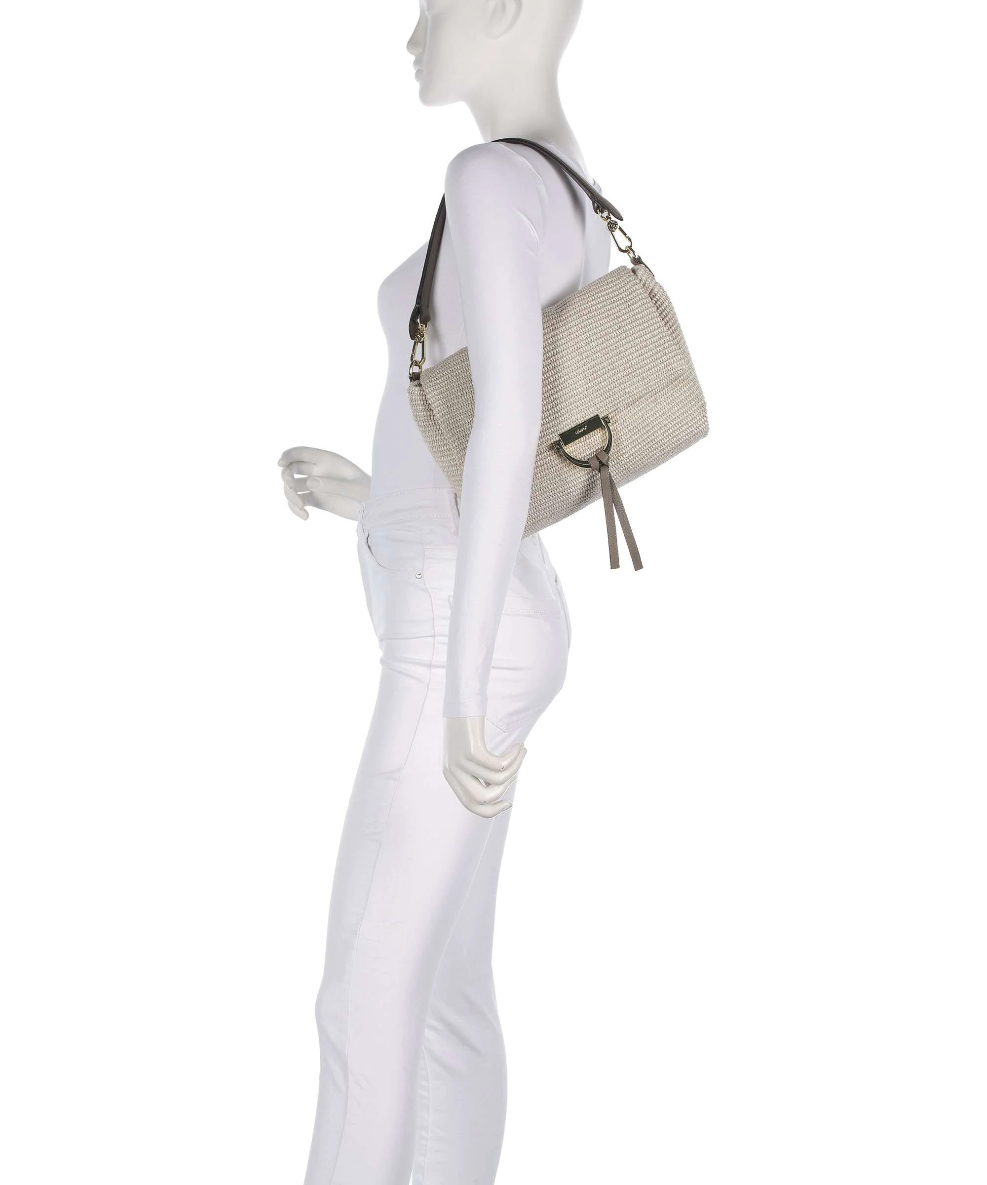 Abro Raffia Classica Temi Medium Sac porté épaule sahara - Image 3