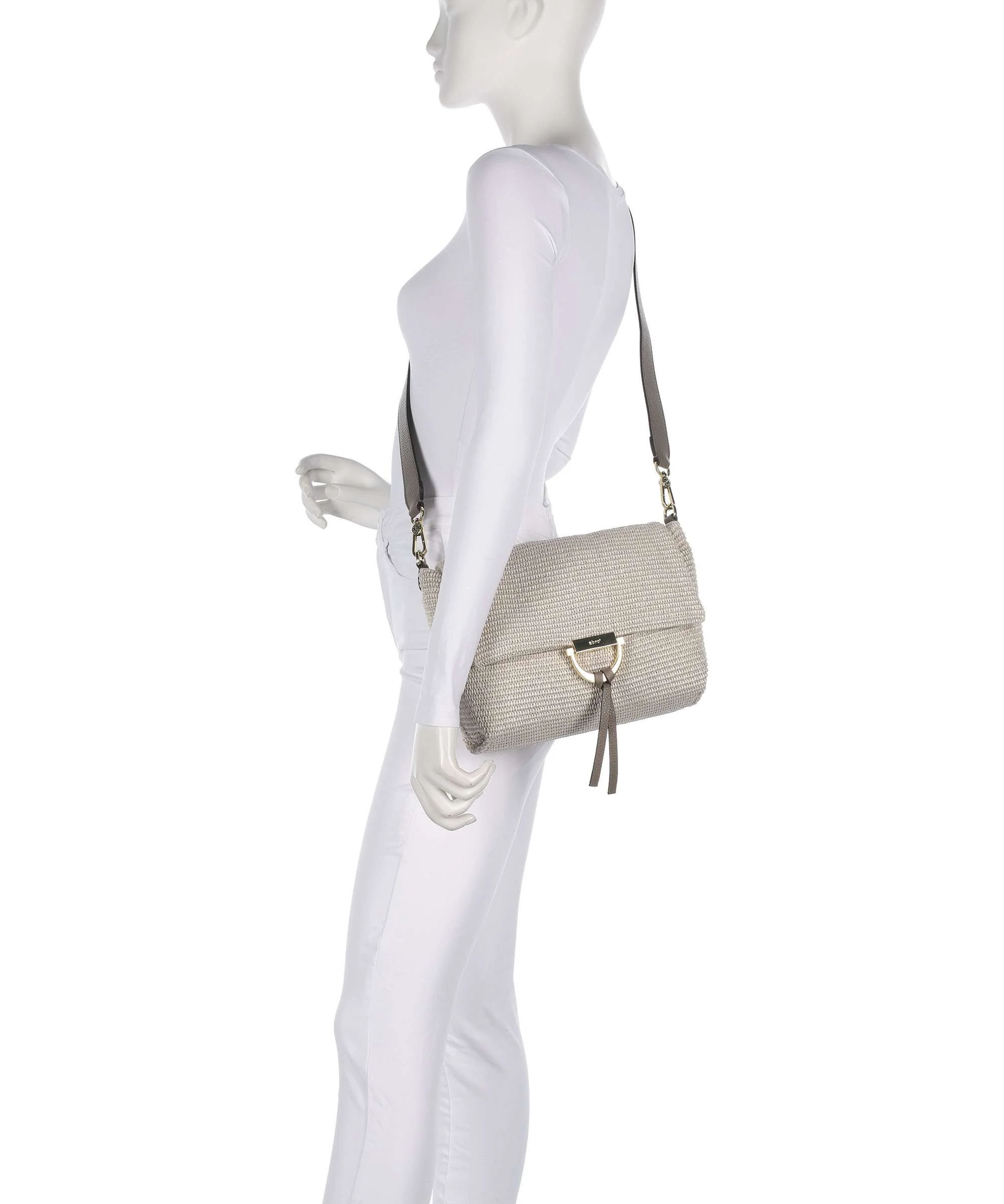 Abro Raffia Classica Temi Medium Sac porté épaule sahara - Image 4