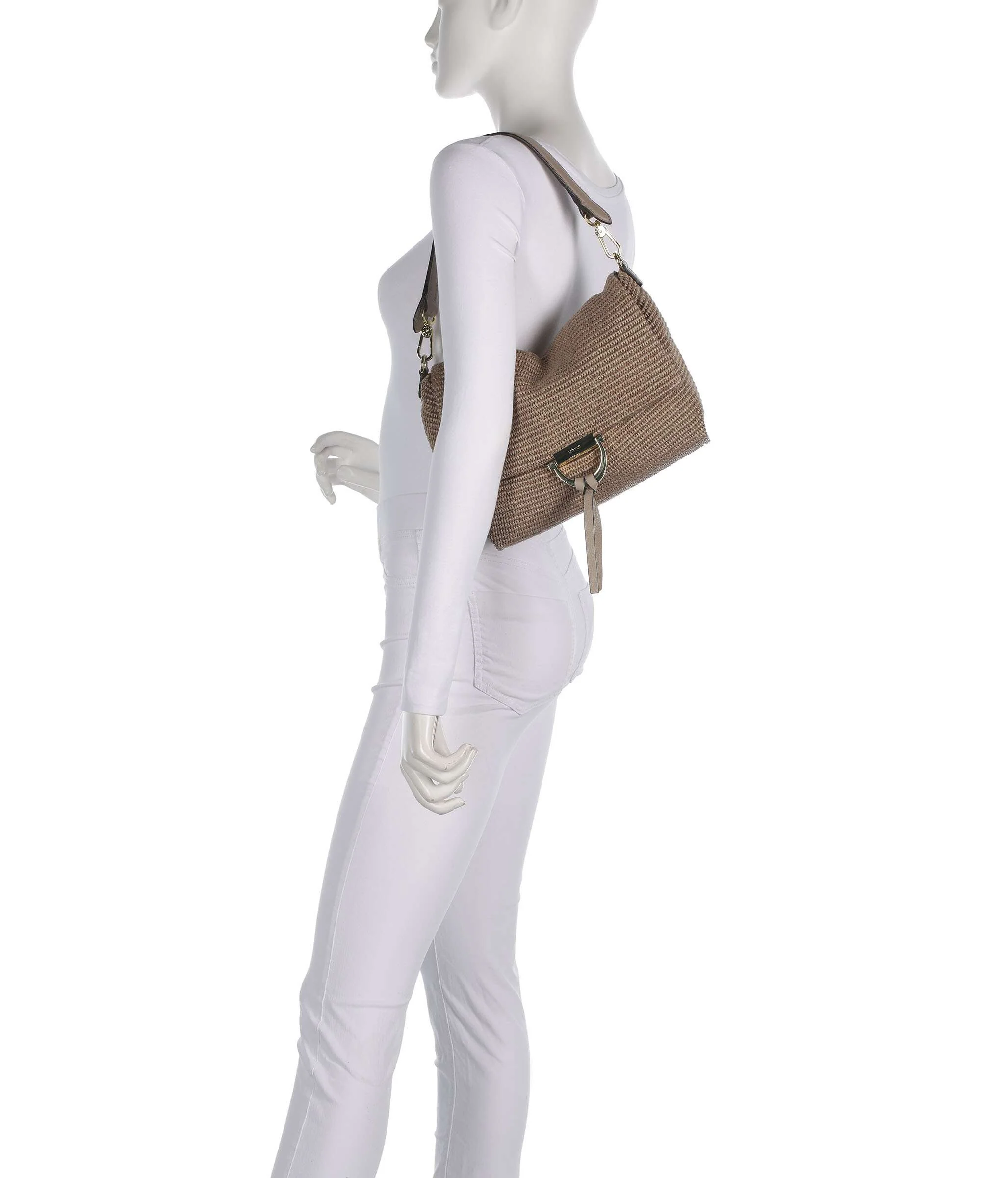 Abro Raffia Classica Temi Medium Sac porté épaule siena - Image 3