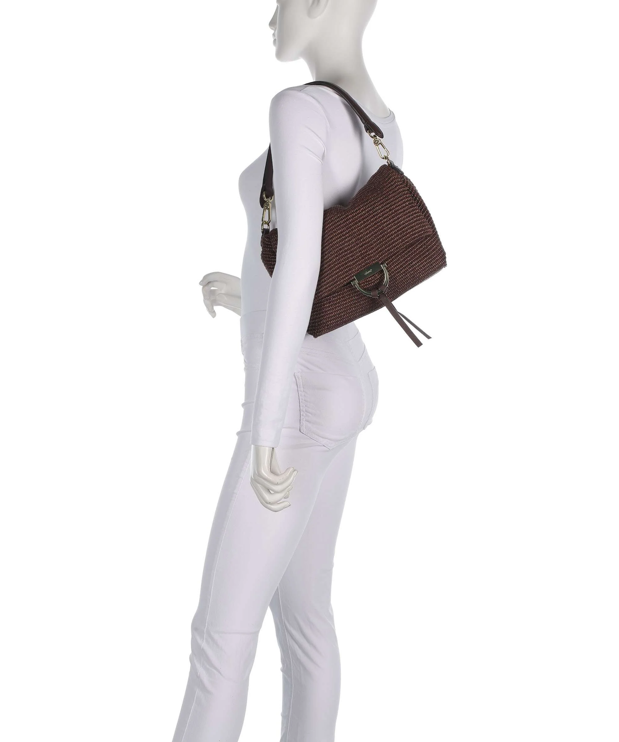 Abro Raffia Classica Temi Medium Sac porté épaule wood - Image 3