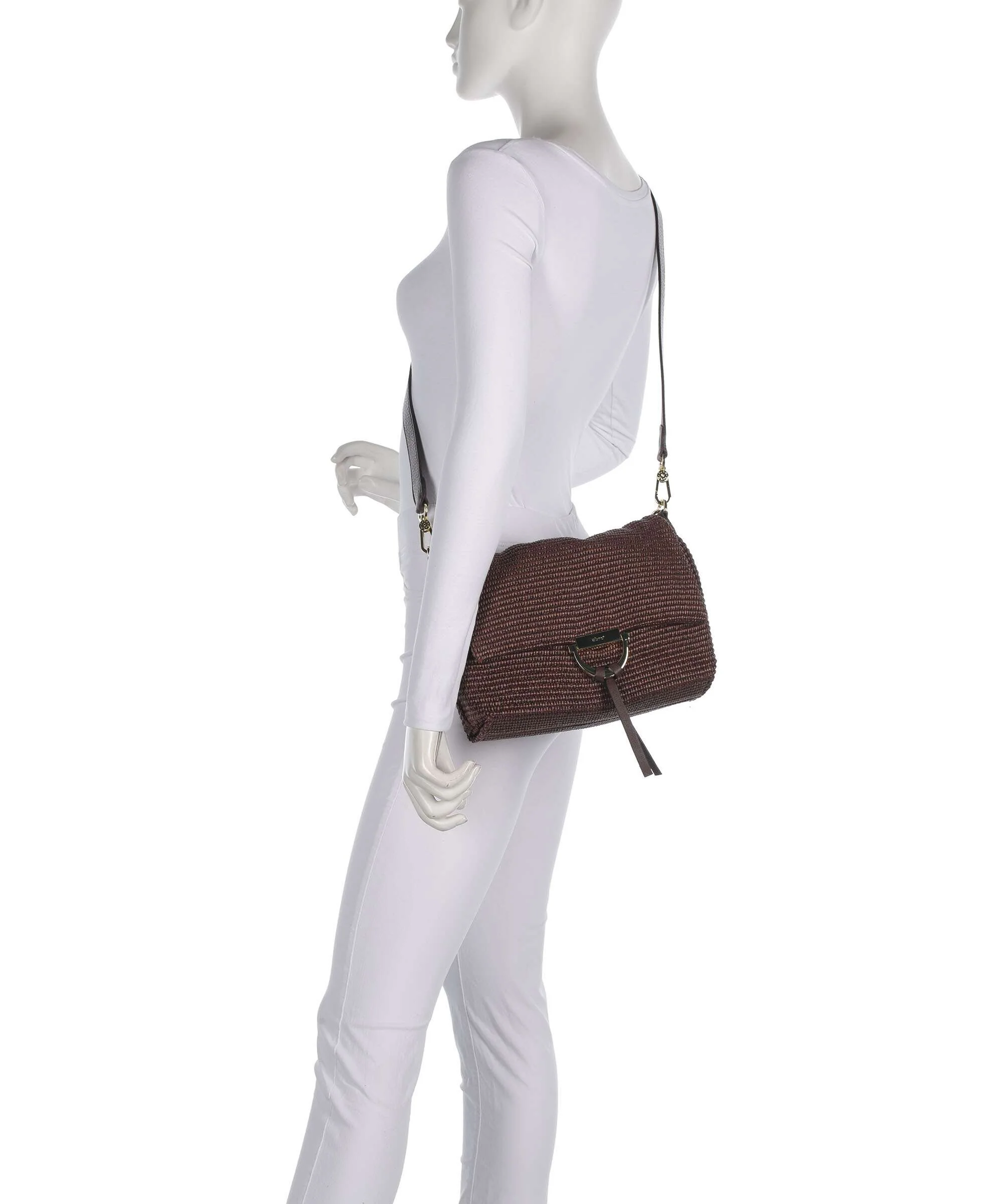 Abro Raffia Classica Temi Medium Sac porté épaule wood - Image 4