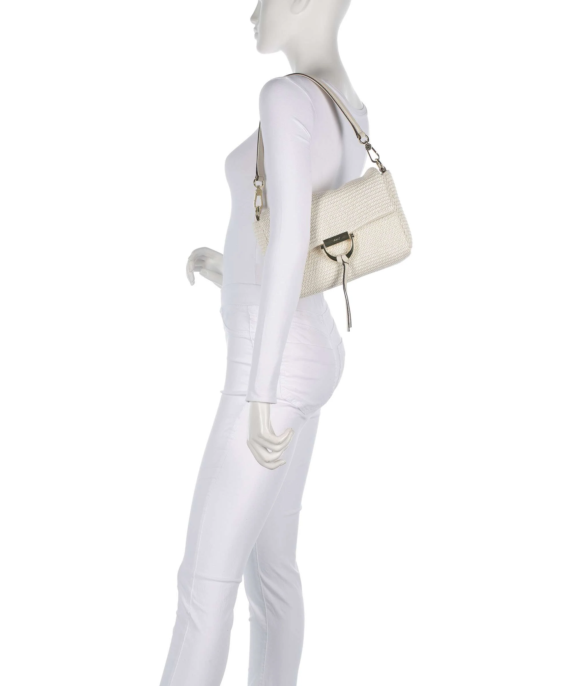 Abro Raffia Classica Temi Sac porté épaule beige - Image 3