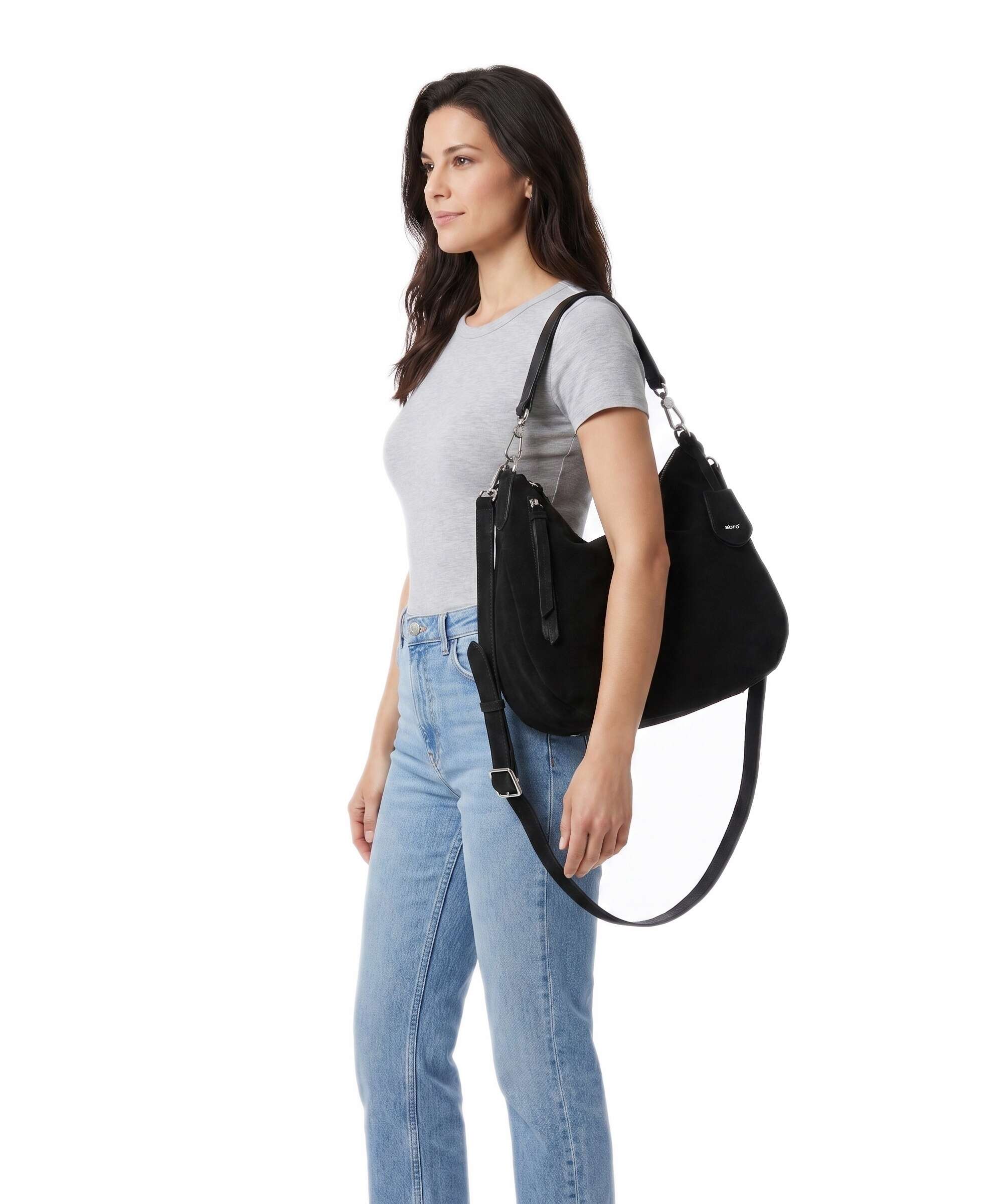 Abro Suede Juna Small Sac fourre-tout black/nickel - Image 3