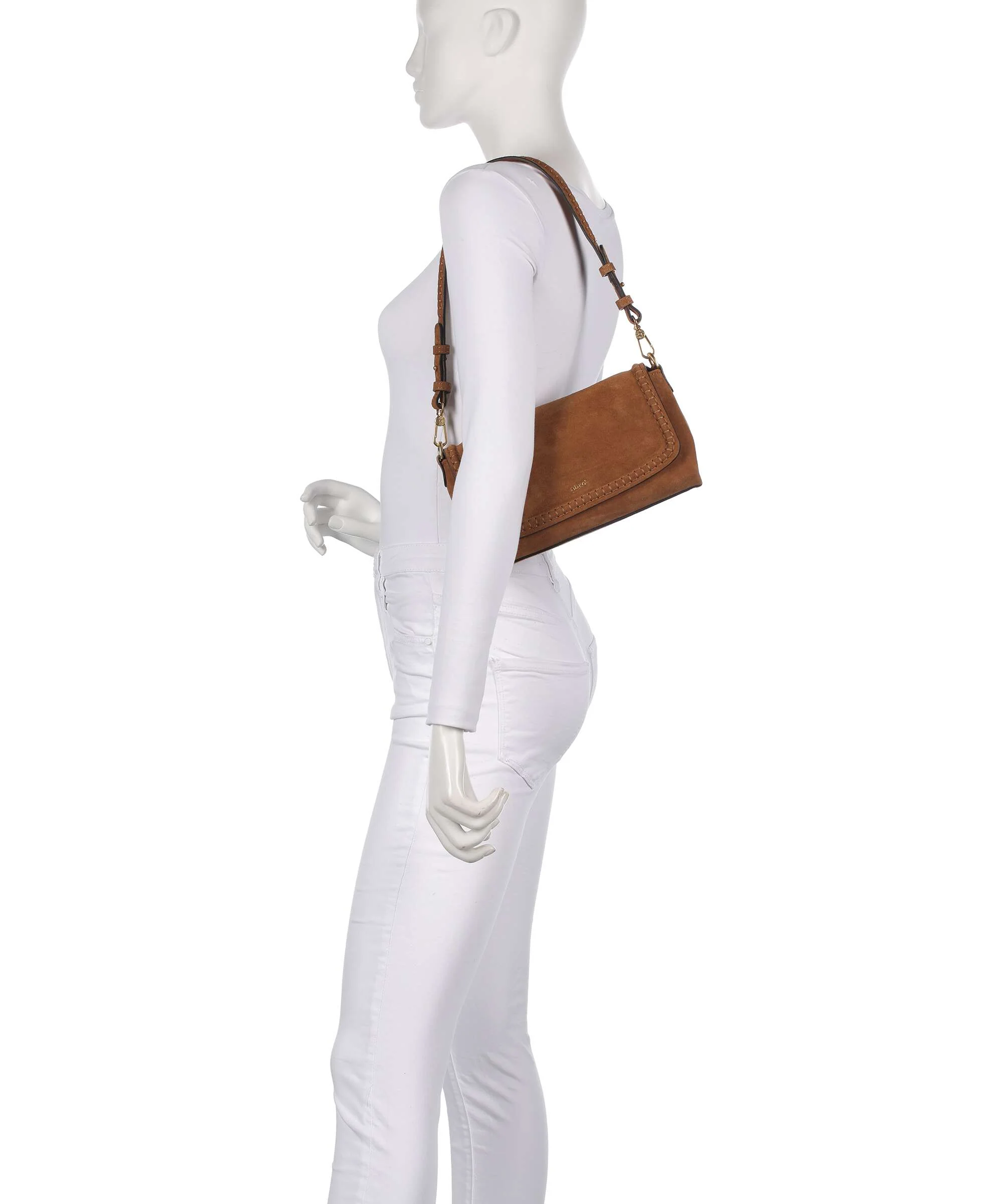 Abro Suede Signature Sac porté épaule cuoio - Image 3