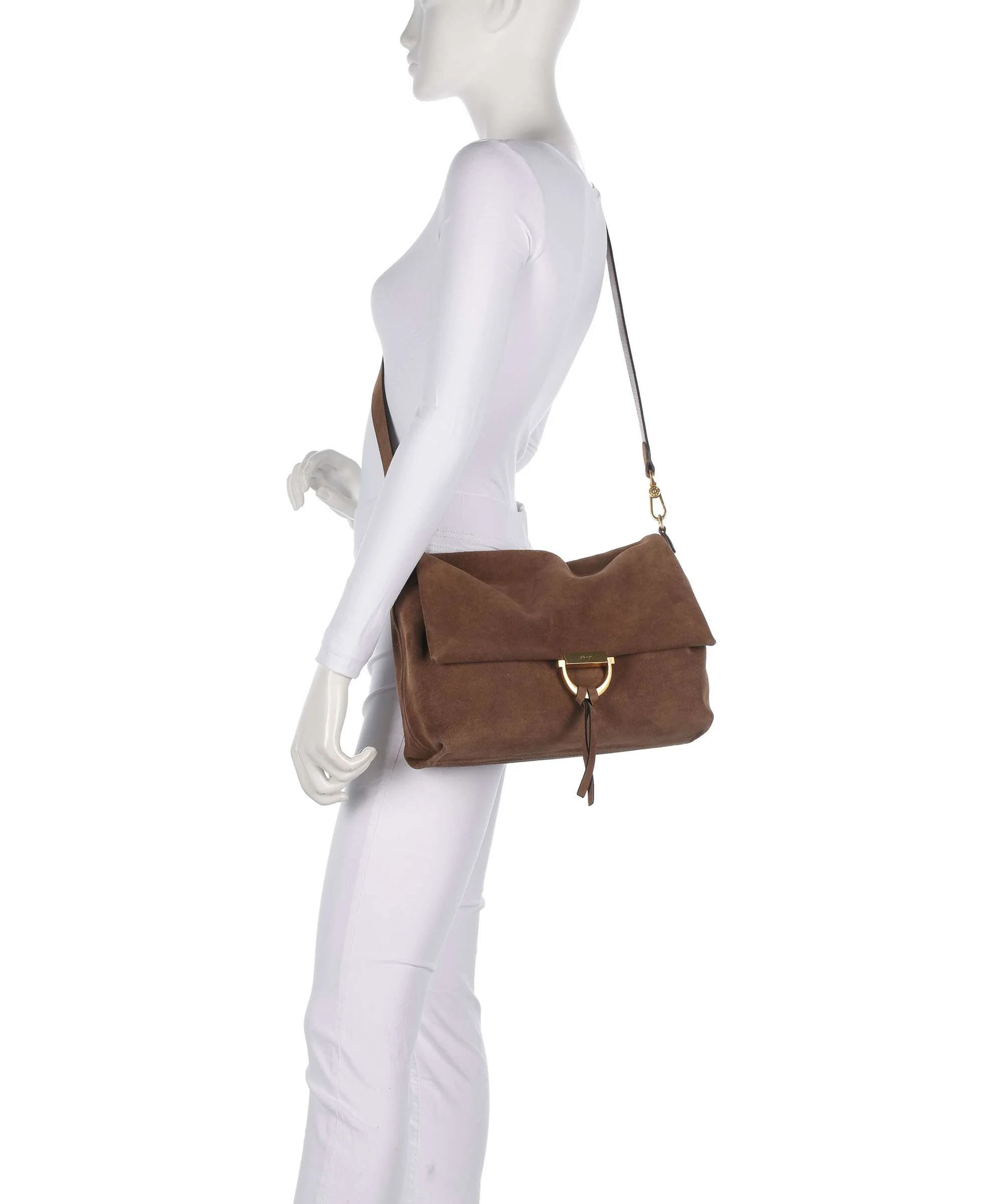 Abro Suede Temi Large Sac porté épaule wood - Image 4