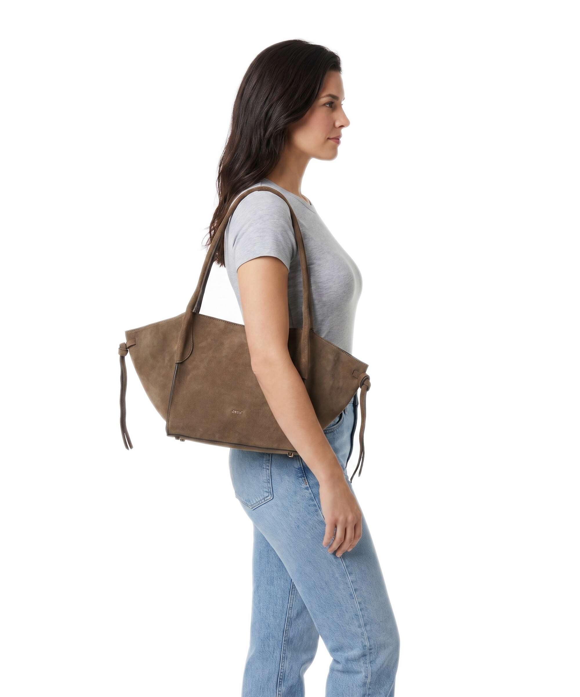 Abro Suede Vibe Small Sac porté épaule khaki - Image 3