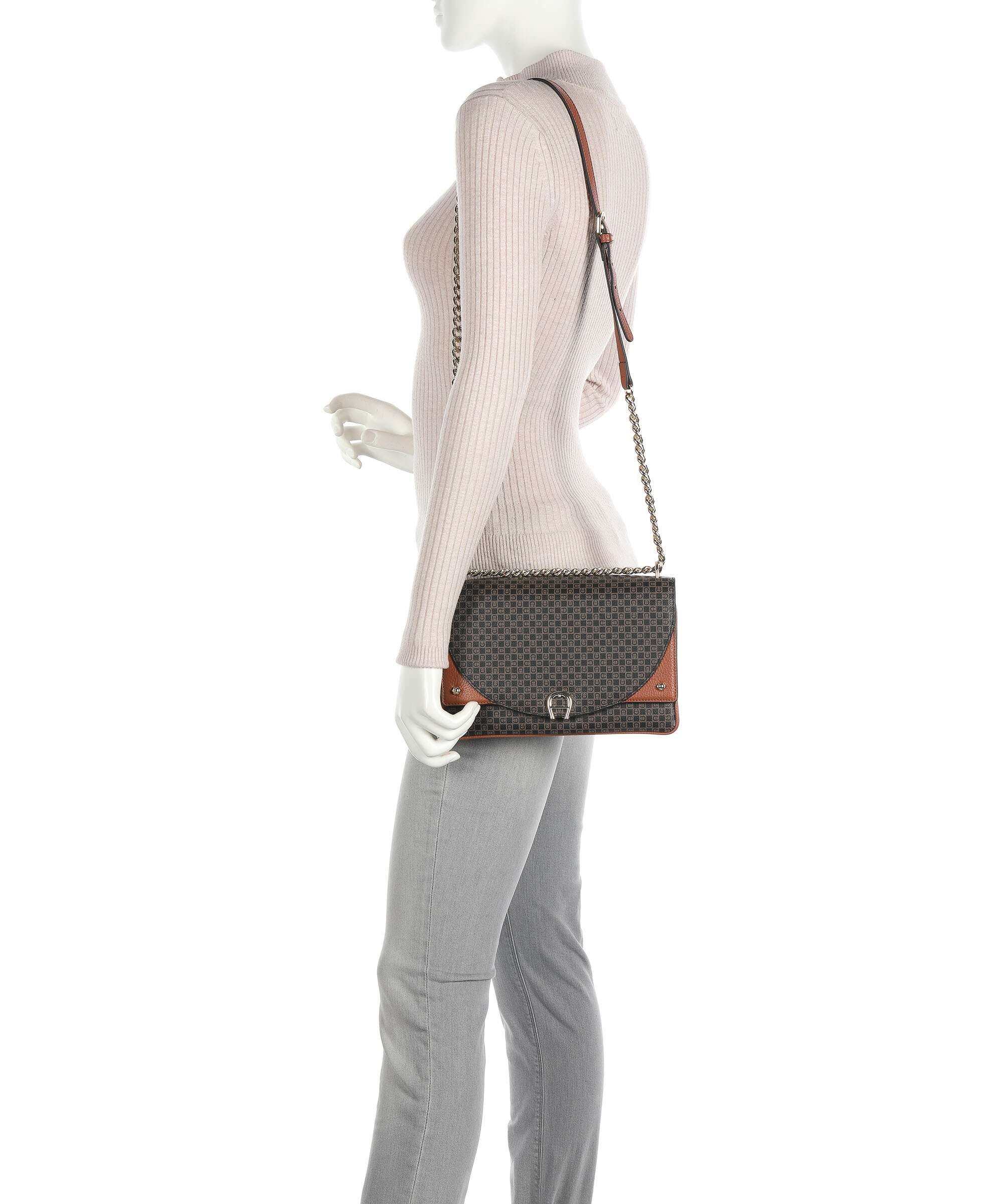 Aigner Diadora S Sac porté épaule cognac brown - Image 3