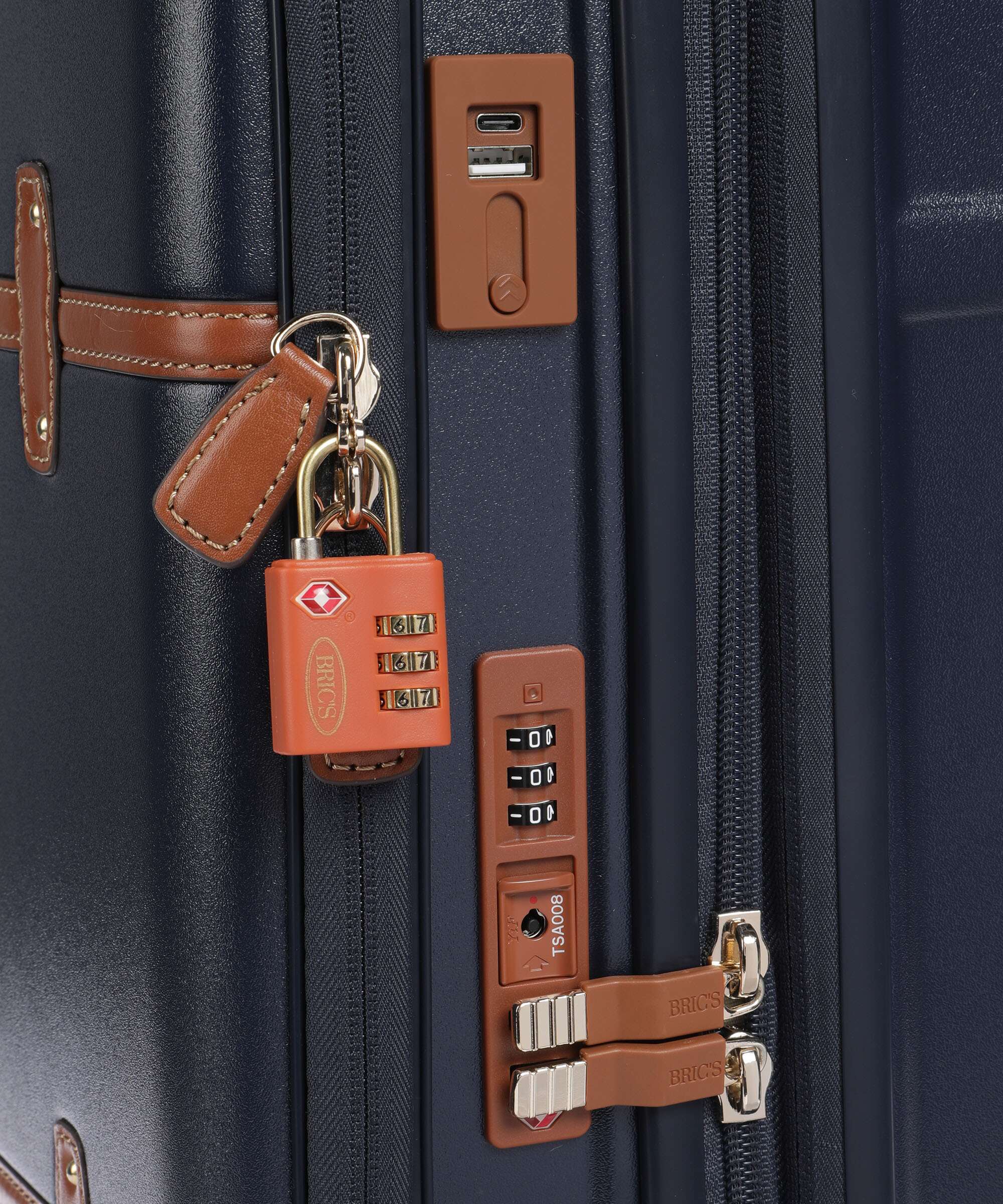Brics Bellagio Valise 4 roues blue/tan - Image 3