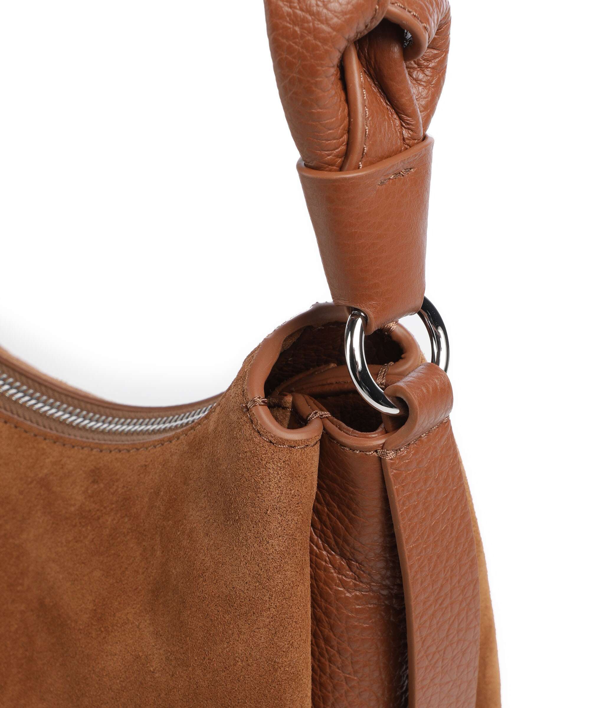 Coccinelle Boheme Suede Sac porté épaule cognac - Image 4