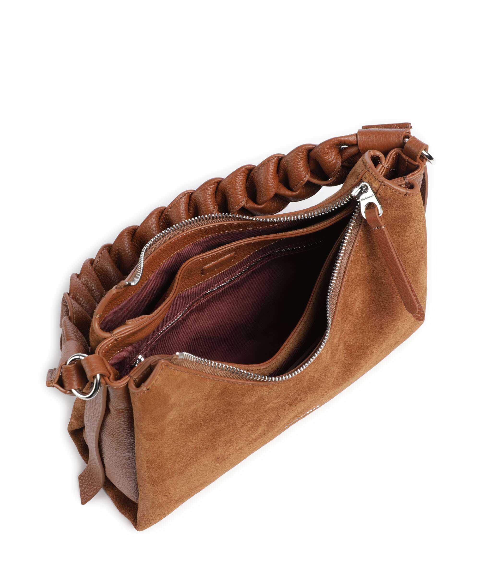 Coccinelle Boheme Suede Sac porté épaule cognac - Image 6