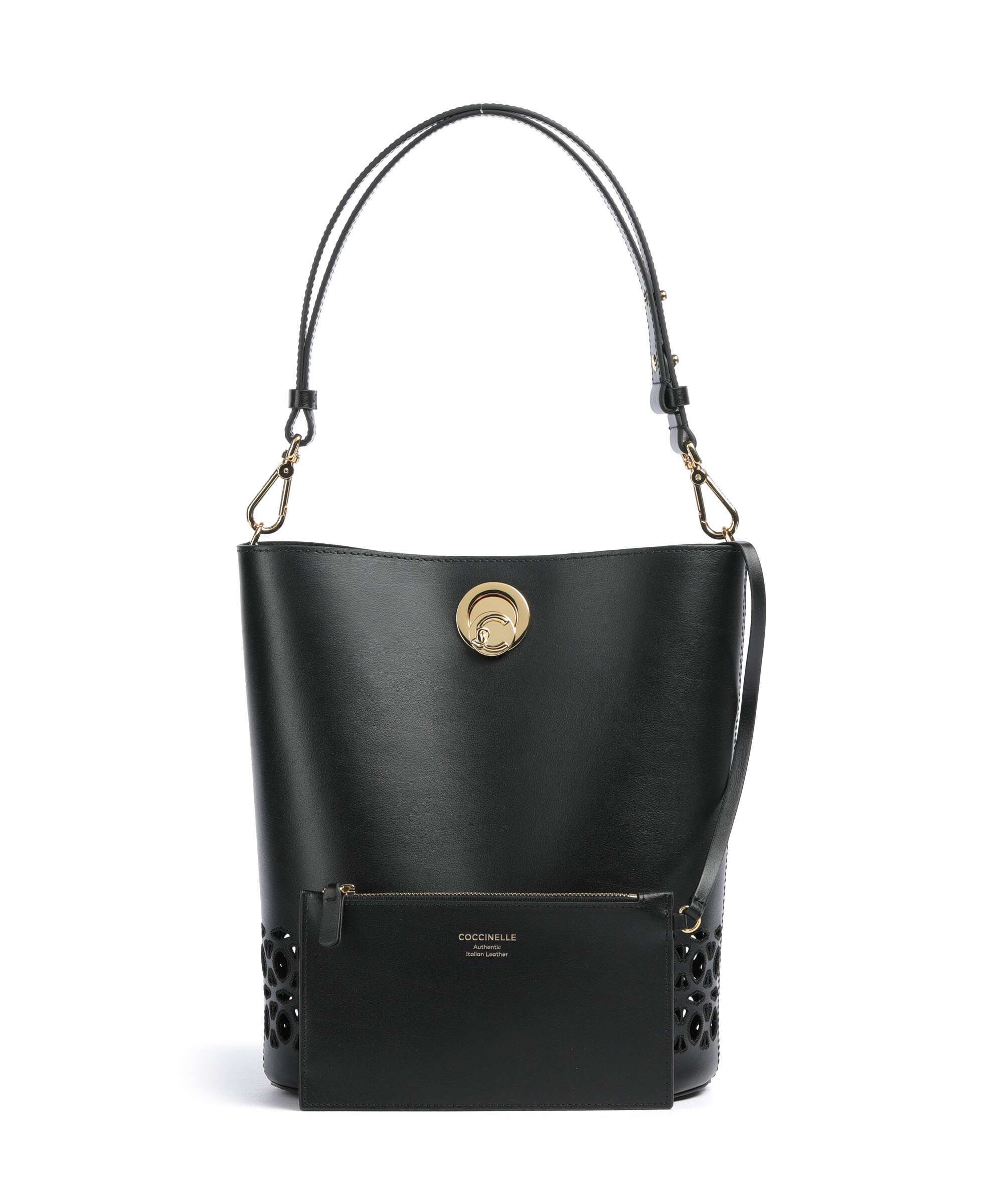Coccinelle Nikla Monogram Sangallo Sac seau noir - Image 4