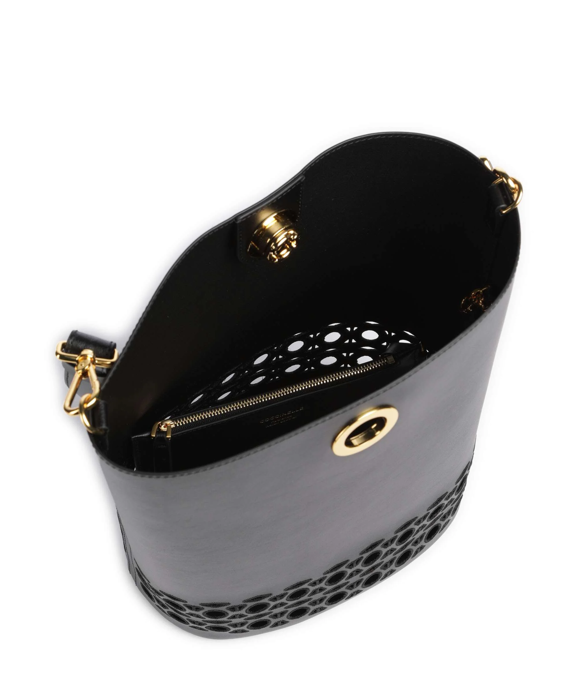 Coccinelle Nikla Monogram Sangallo Sac seau noir - Image 6
