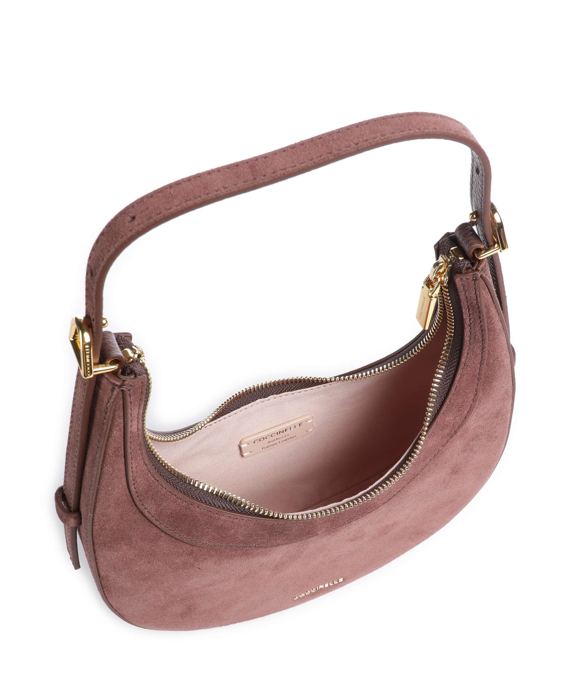 Coccinelle Whisper Suede Sac porté épaule berry - Image 6