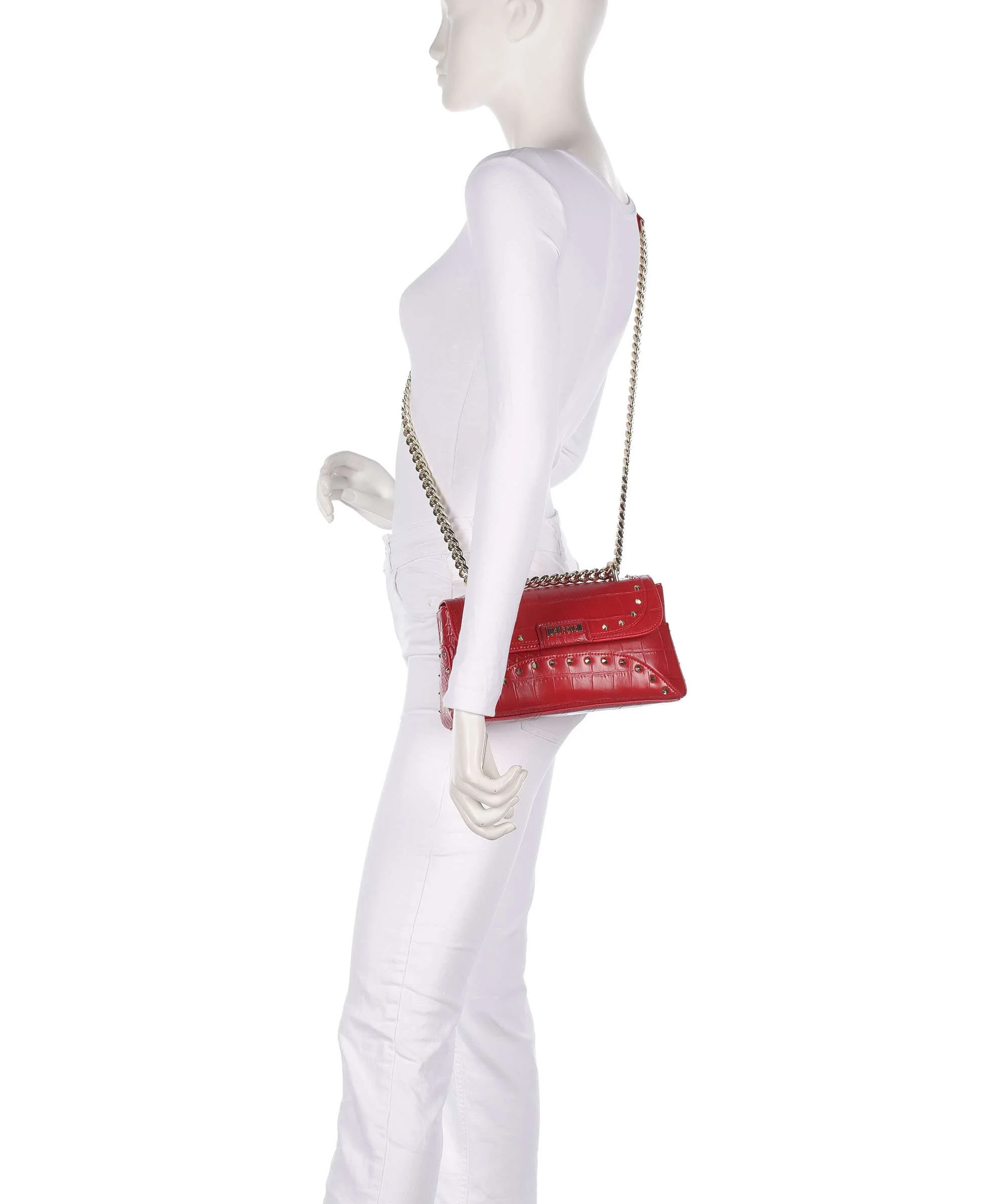 Just Cavalli Studs Sac porté épaule tango red - Image 4