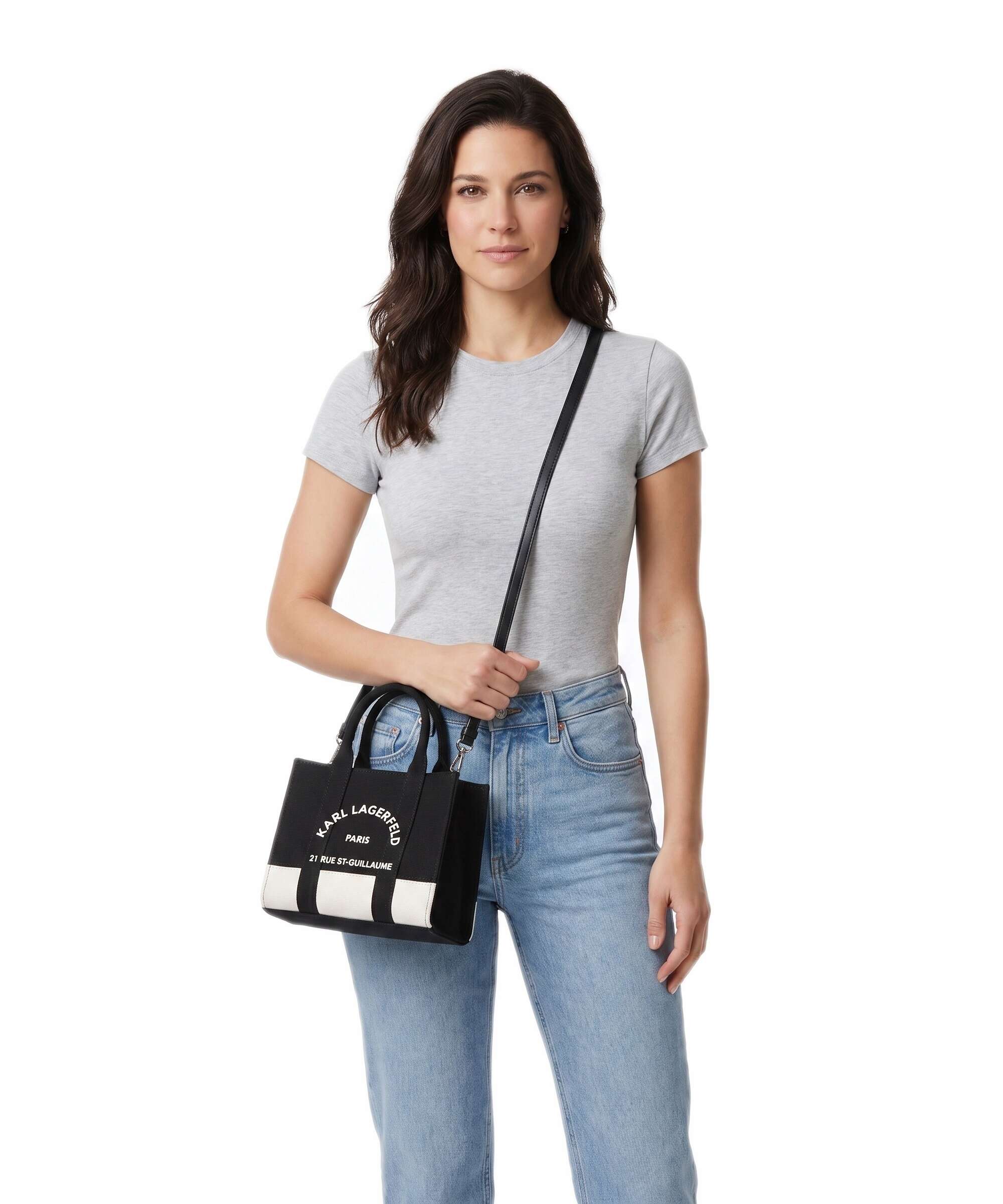Karl Lagerfeld K/Rue St Guillaume Medium Sac à main cannoli cream/black - Image 3