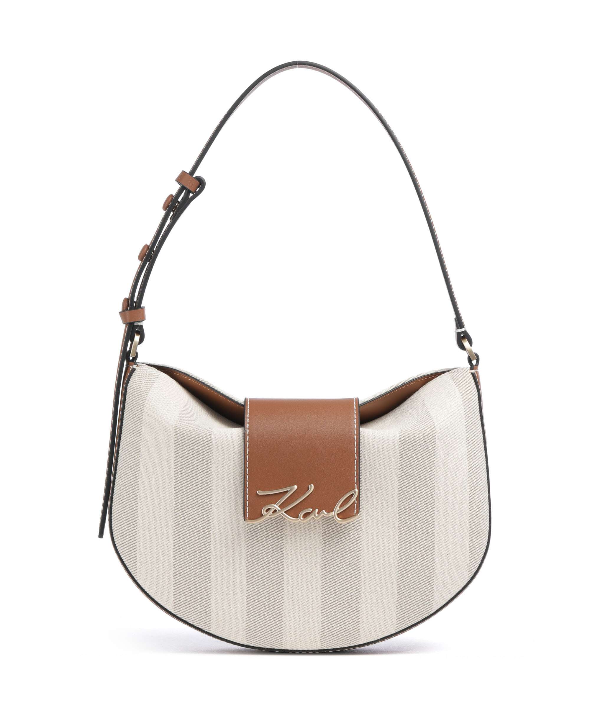 Karl Lagerfeld K/Signature Sac porté épaule natural canvas/tan