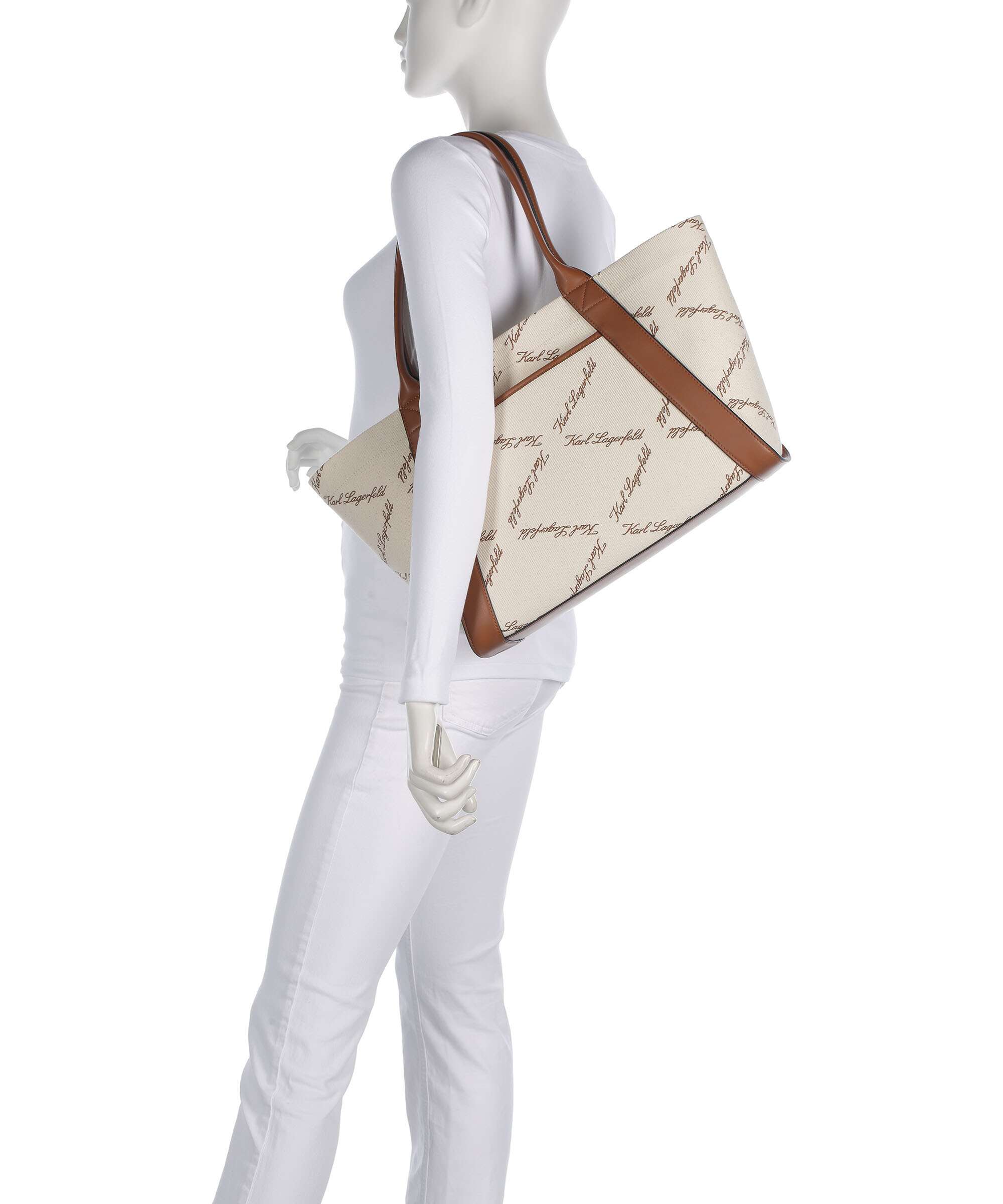 Karl Lagerfeld K/Ville Small Cabas natural canvas/tan - Image 3