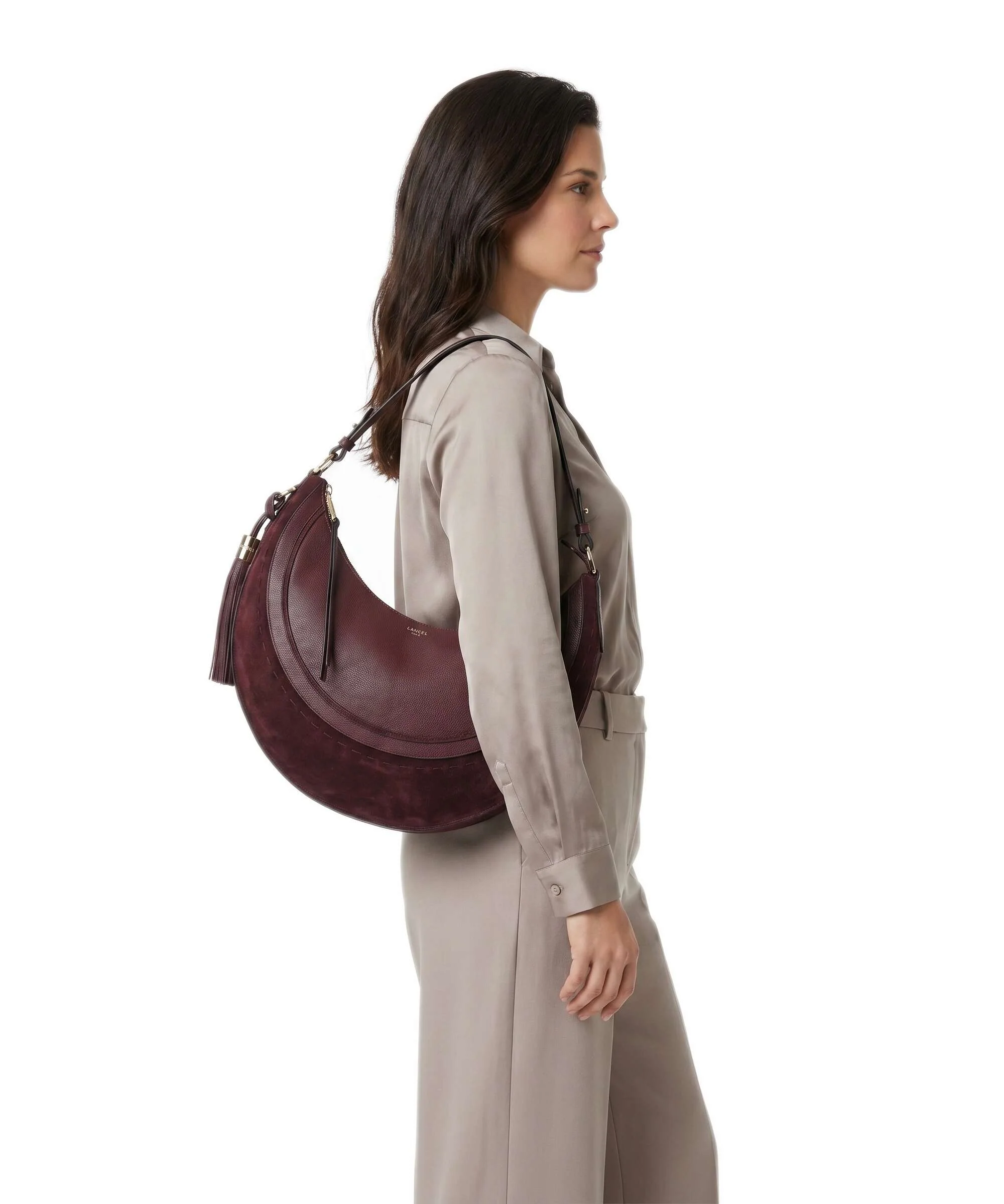 Lancel Hobohème M Sac fourre-tout cassis - Image 3
