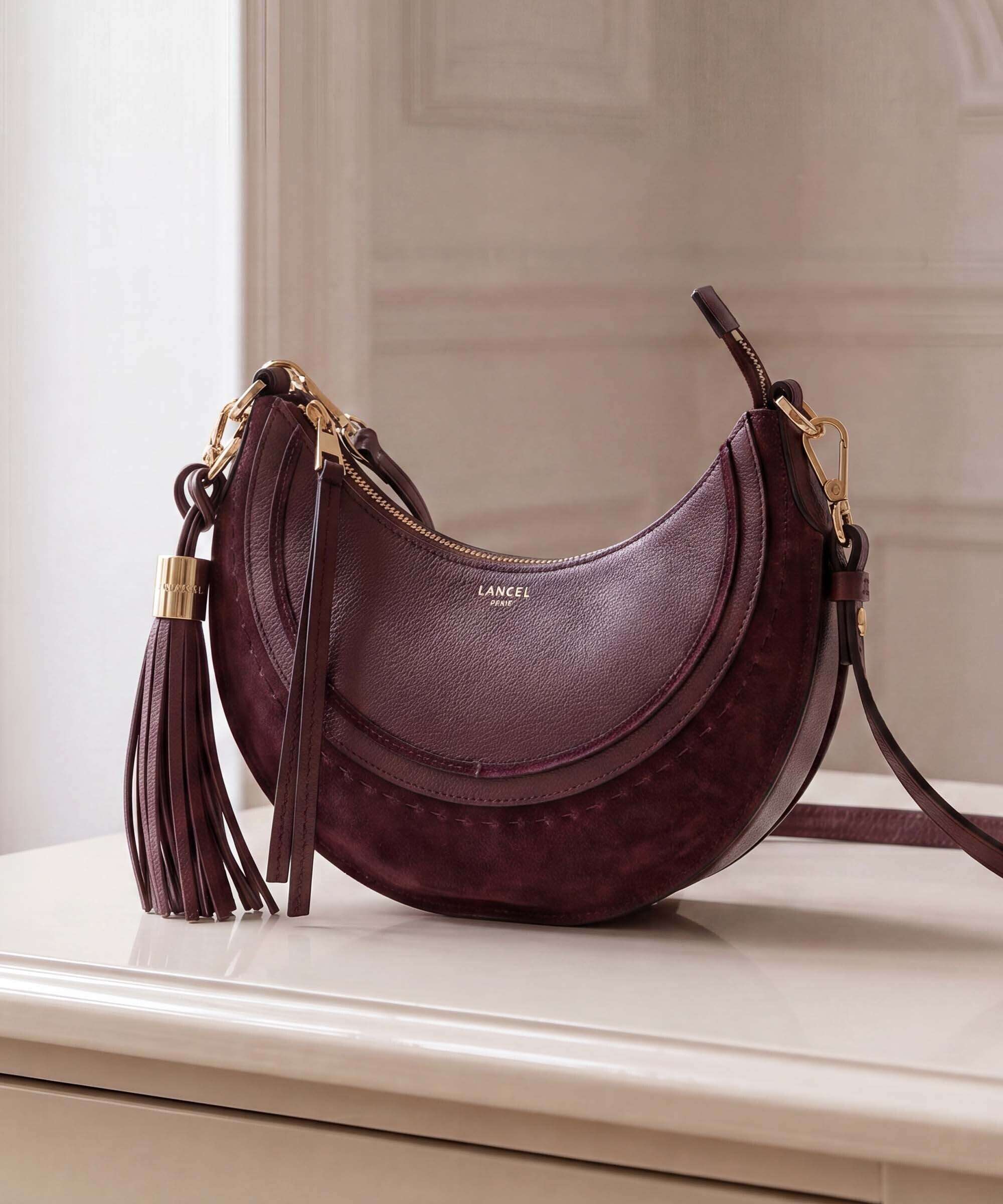 Lancel Hobohème S Sac porté épaule cassis - Image 2