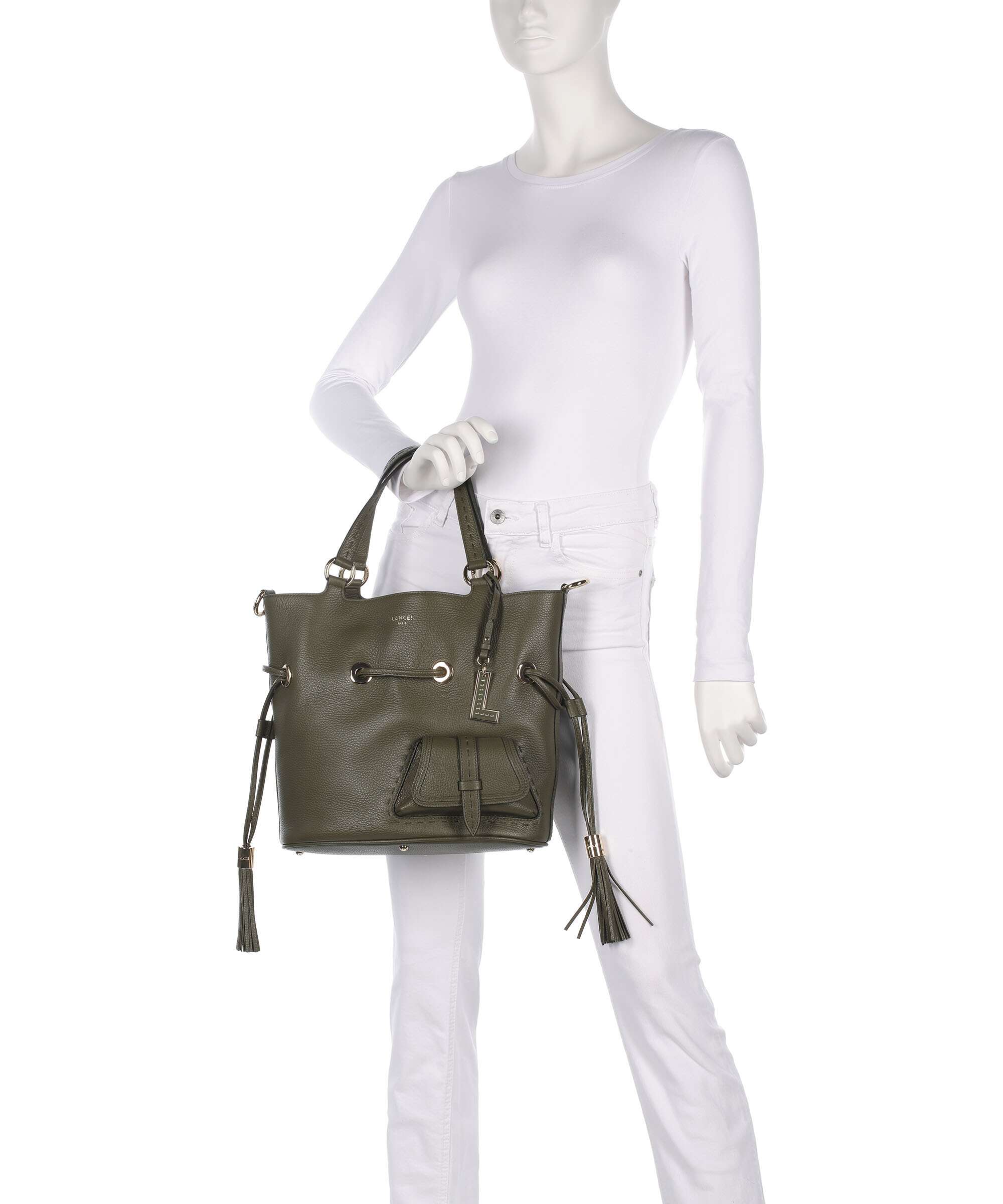 Lancel Premier Flirt M Sac seau dark khaki - Image 4