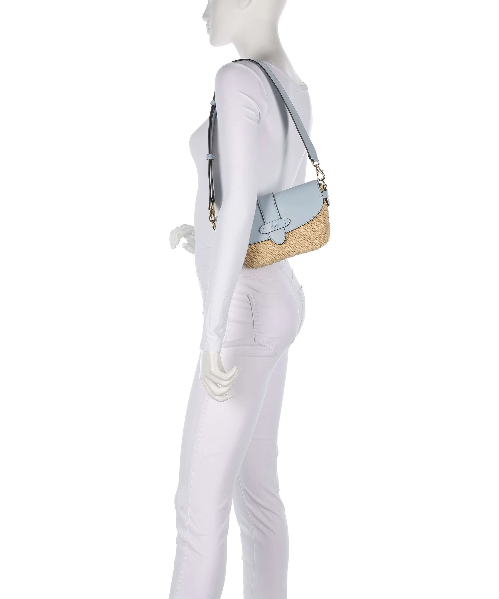 Lauren Ralph Lauren Lynden Small Sac porté épaule natural/alpine blue - Image 3