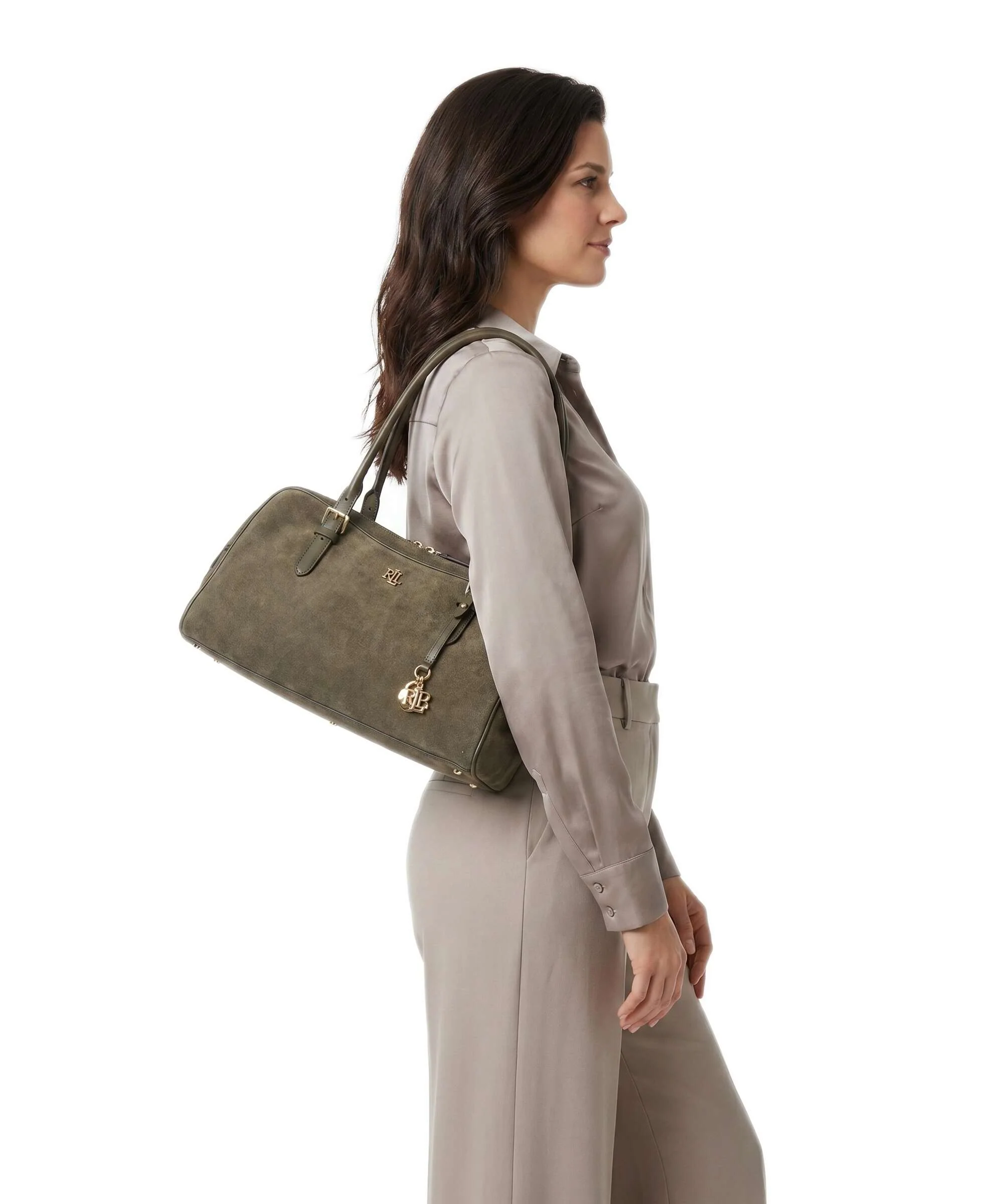 Lauren Ralph Lauren Marcy Large Sac porté épaule botanic green - Image 3