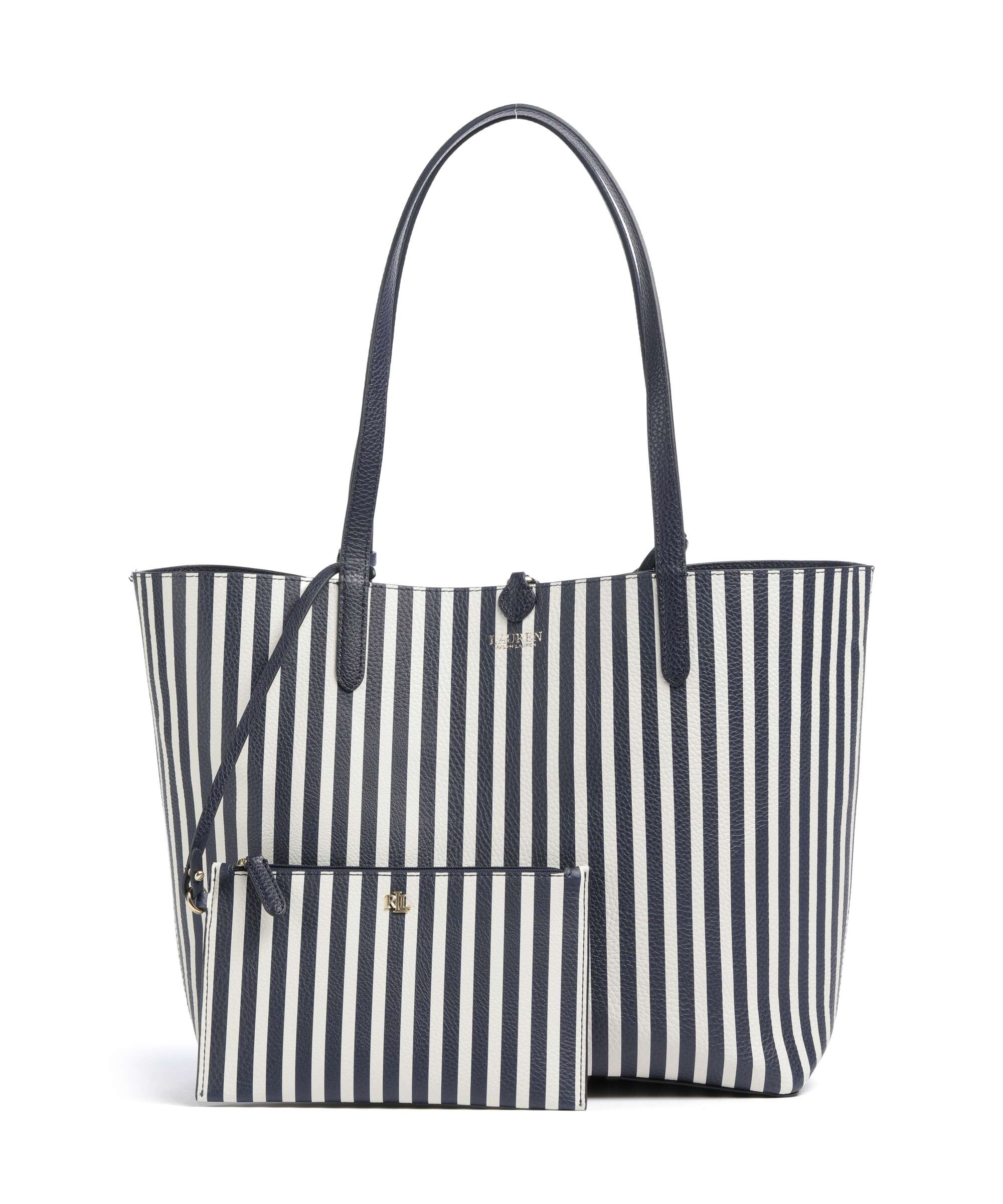 Lauren Ralph Lauren Medium Cabas refined navy/skinny stripe - Image 2