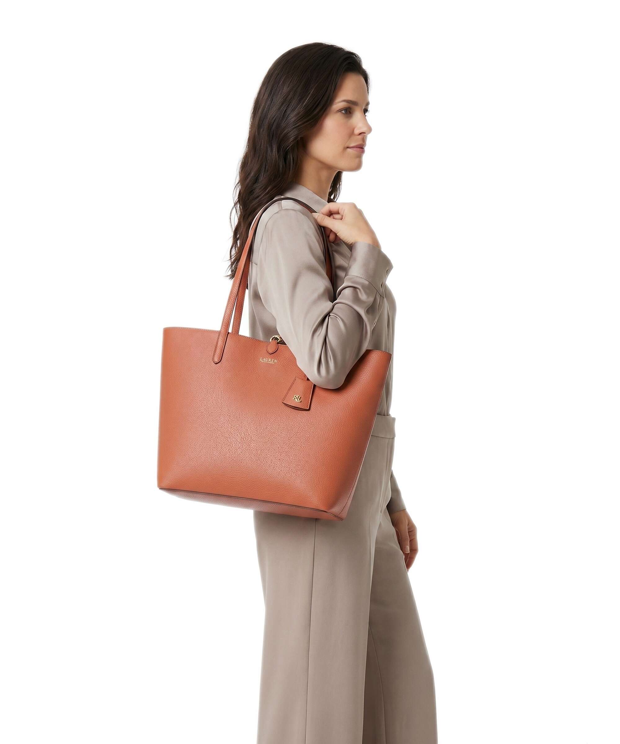 Lauren Ralph Lauren Medium Cabas red terracotta/pink sienna - Image 3