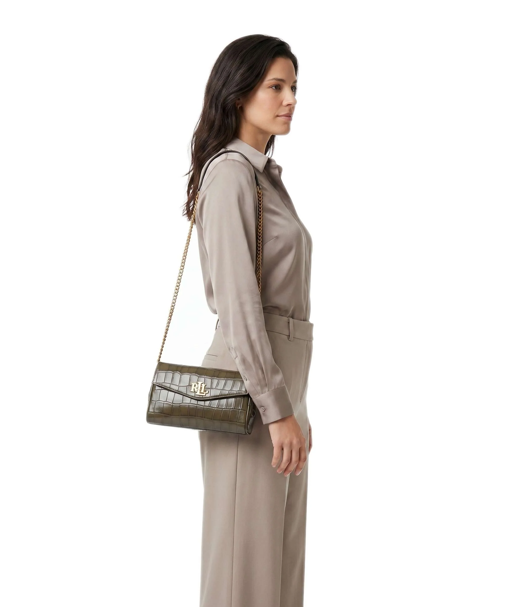 Lauren Ralph Lauren Tanner Large Sac bandoulière botanic green - Image 3