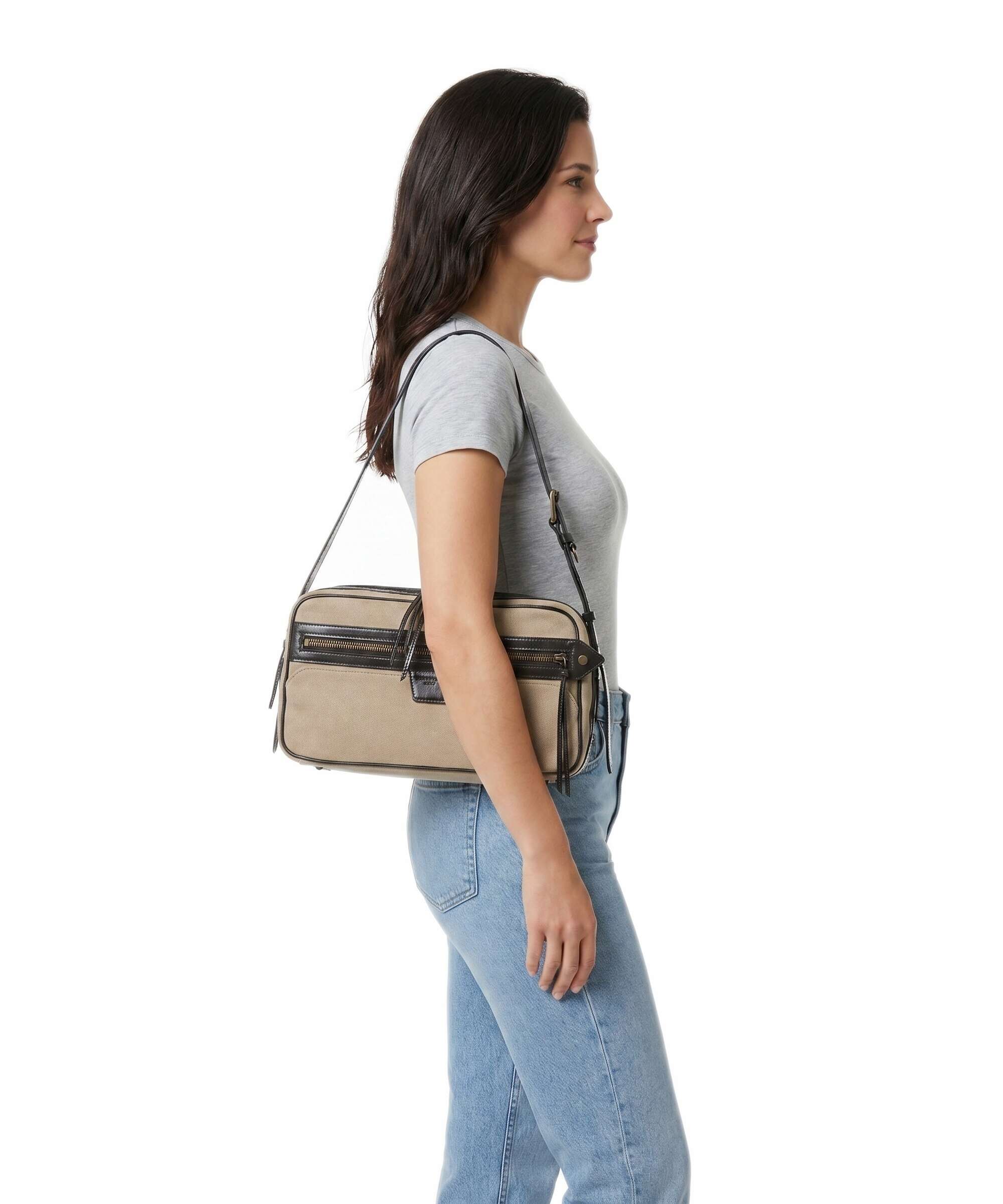 Liebeskind Juno Denim M Sac porté épaule beige - Image 3