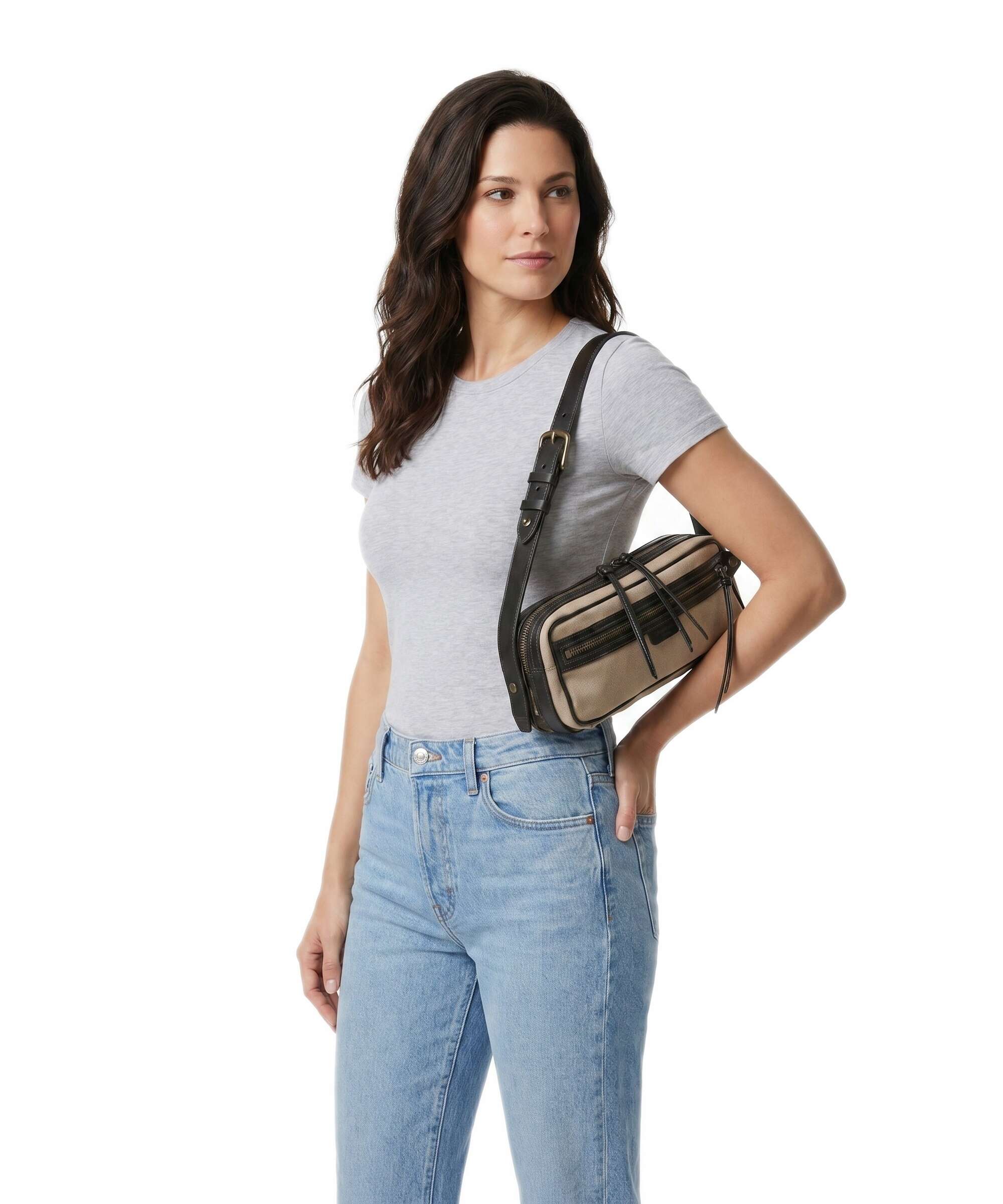 Liebeskind Juno Denim S Sac porté épaule beige - Image 4