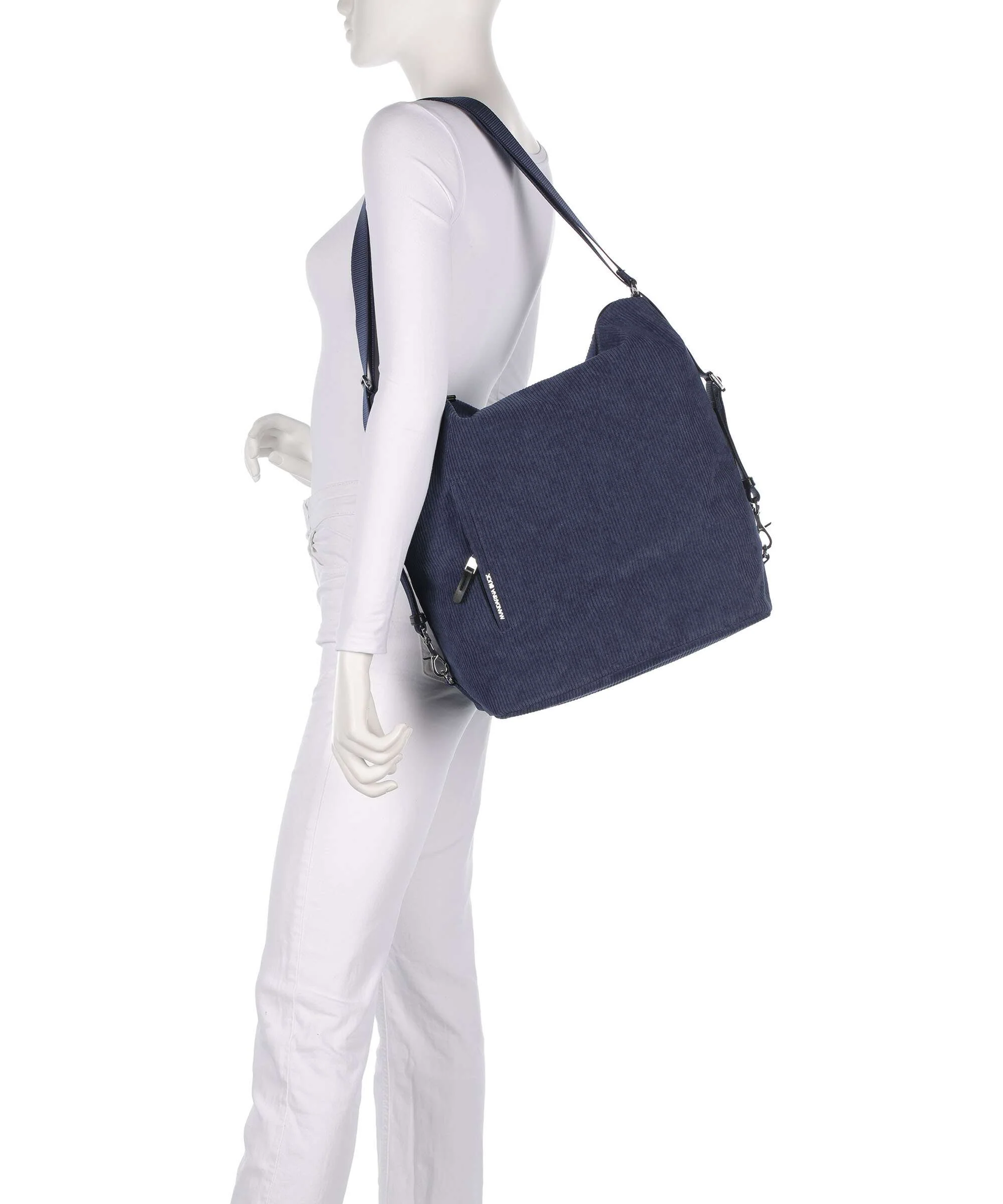 Mandarina Duck Hunter Velvet Sac à main porté dos blue wing - Image 3