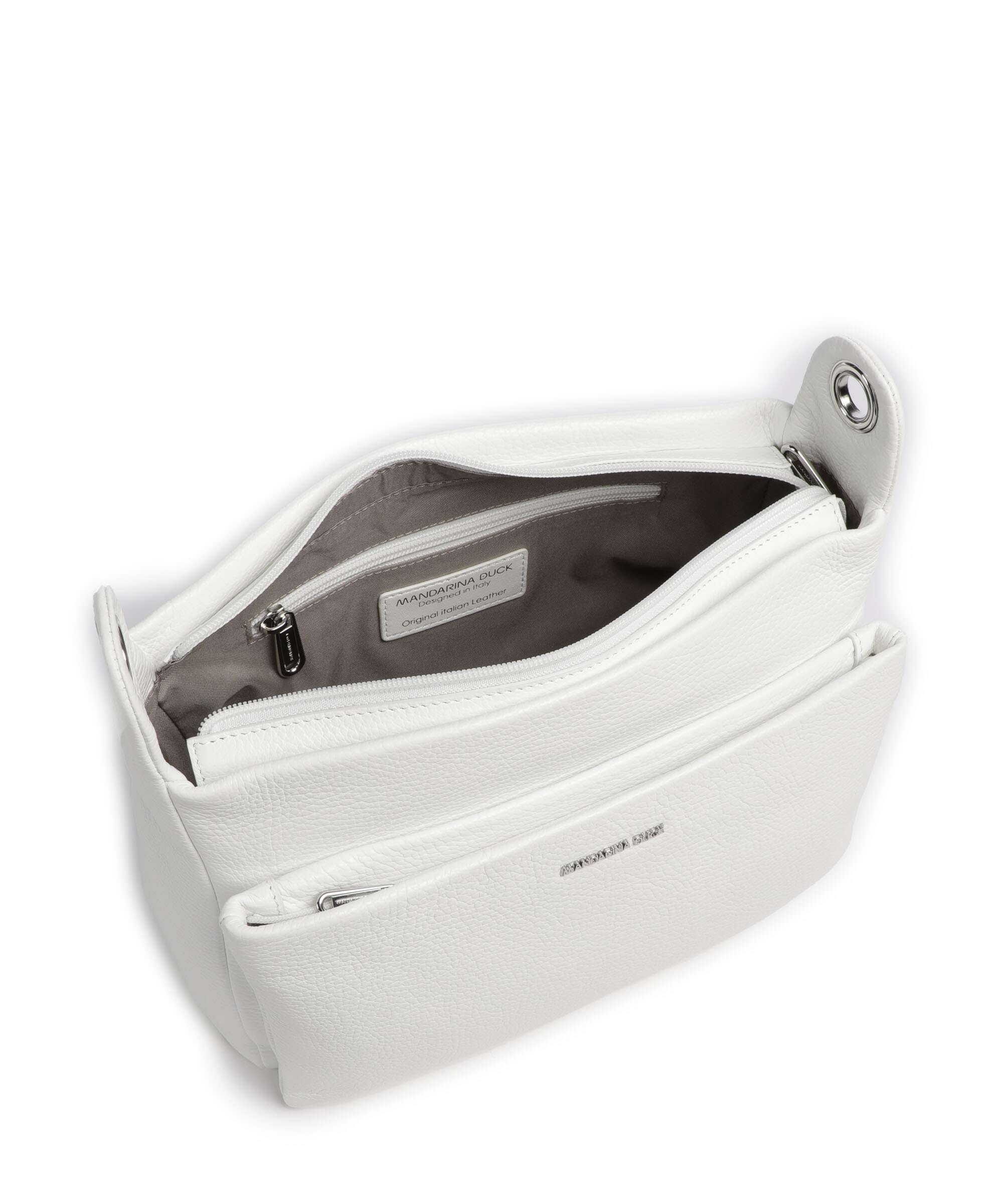 Mandarina Duck Mellow Leather Sac porté épaule blanc - Image 5