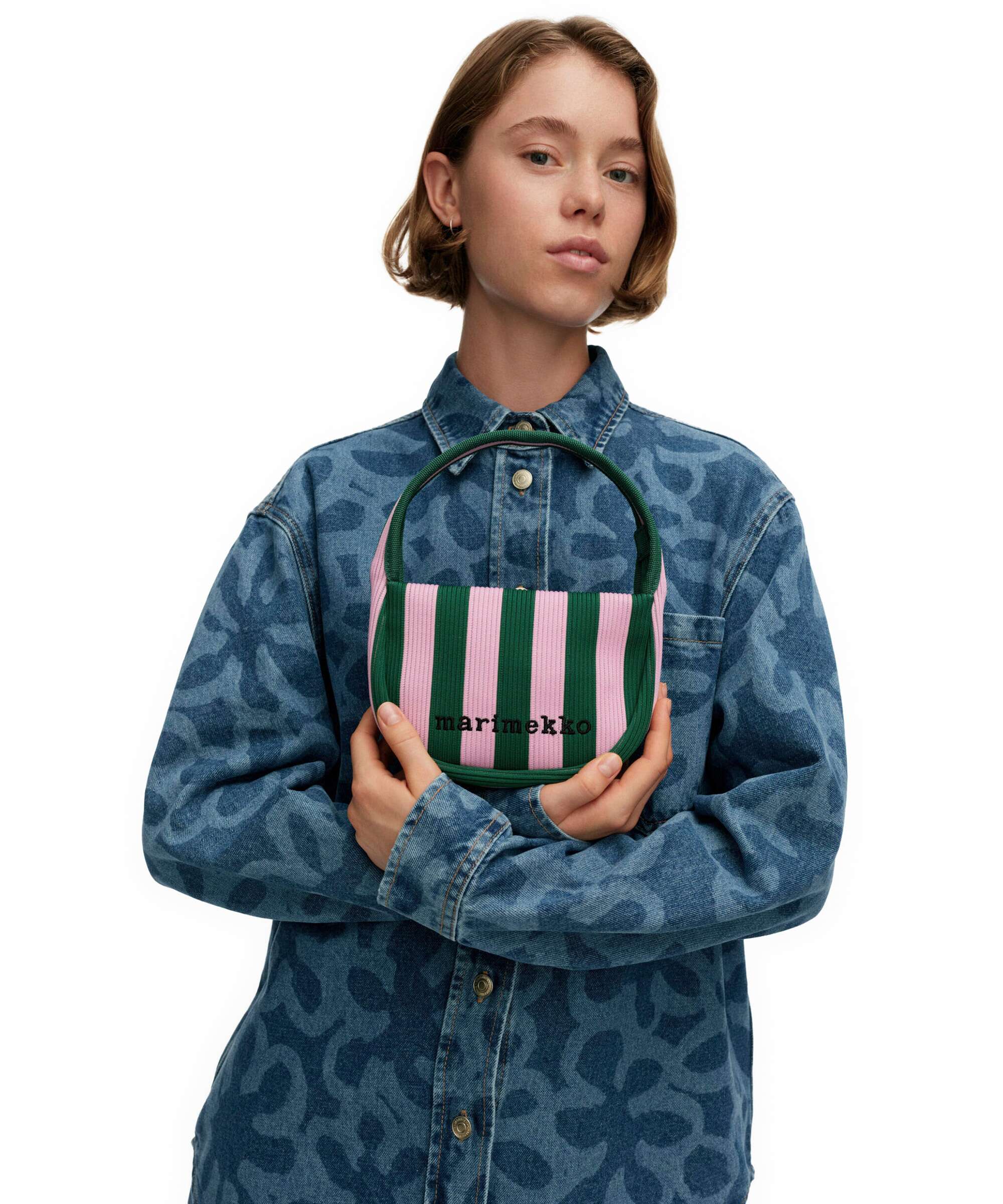 Marimekko Knitted Merirosvo Sac à main pink/dark green - Image 3