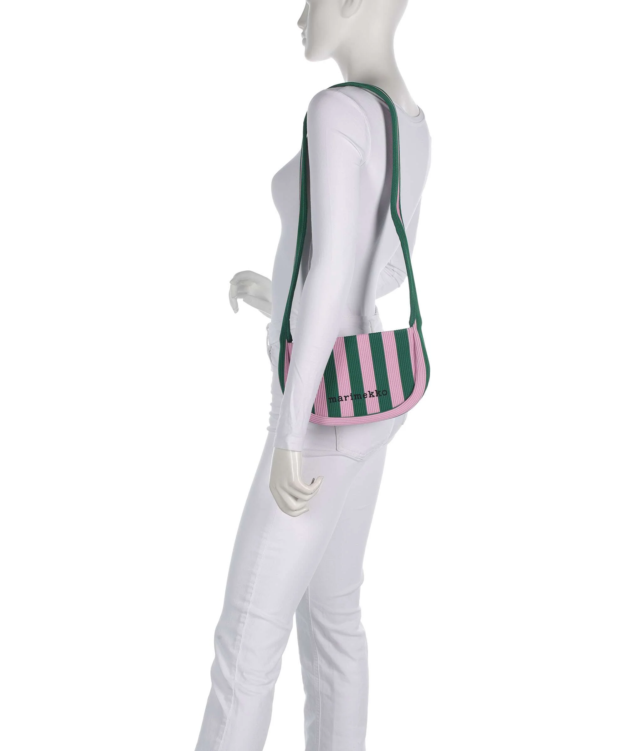 Marimekko Knitted Merirosvo Sac porté épaule pink/dark green - Image 3