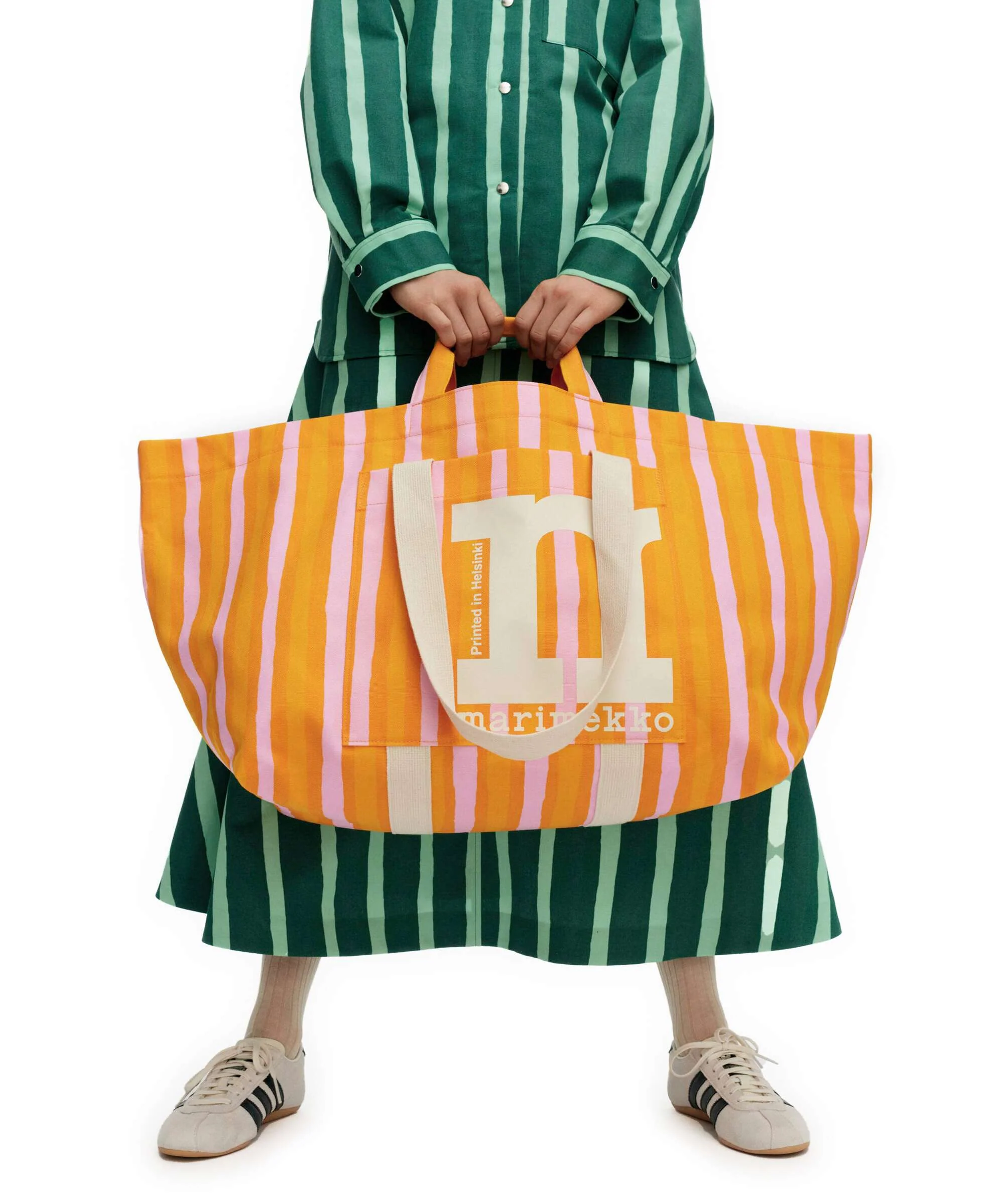 Marimekko Mono City XL Cabas orange/pink - Image 3