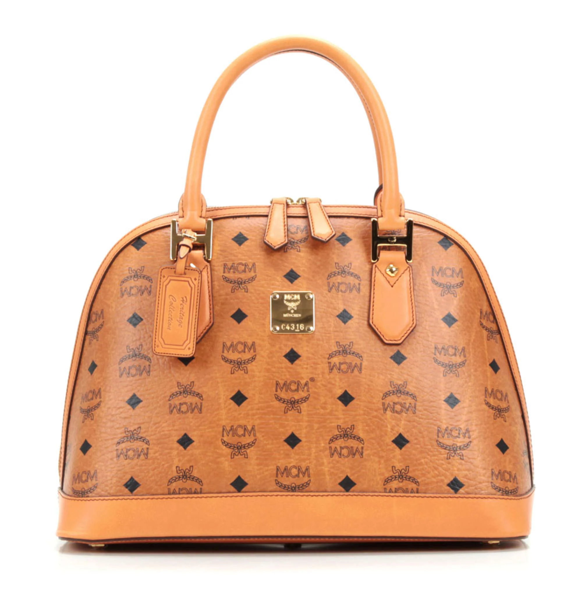 MCM M Sac à main cognac