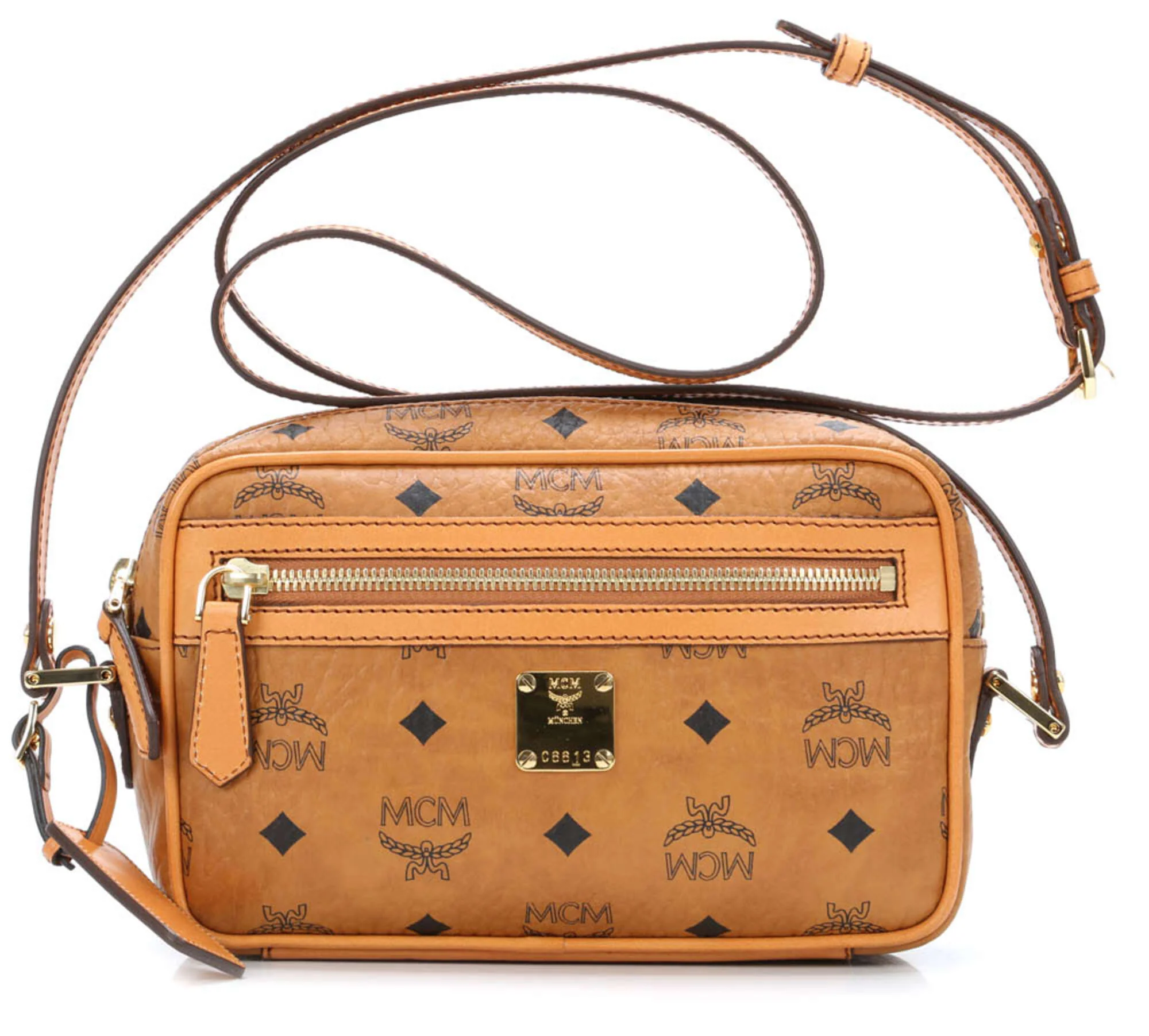 MCM Sac porté épaule cognac