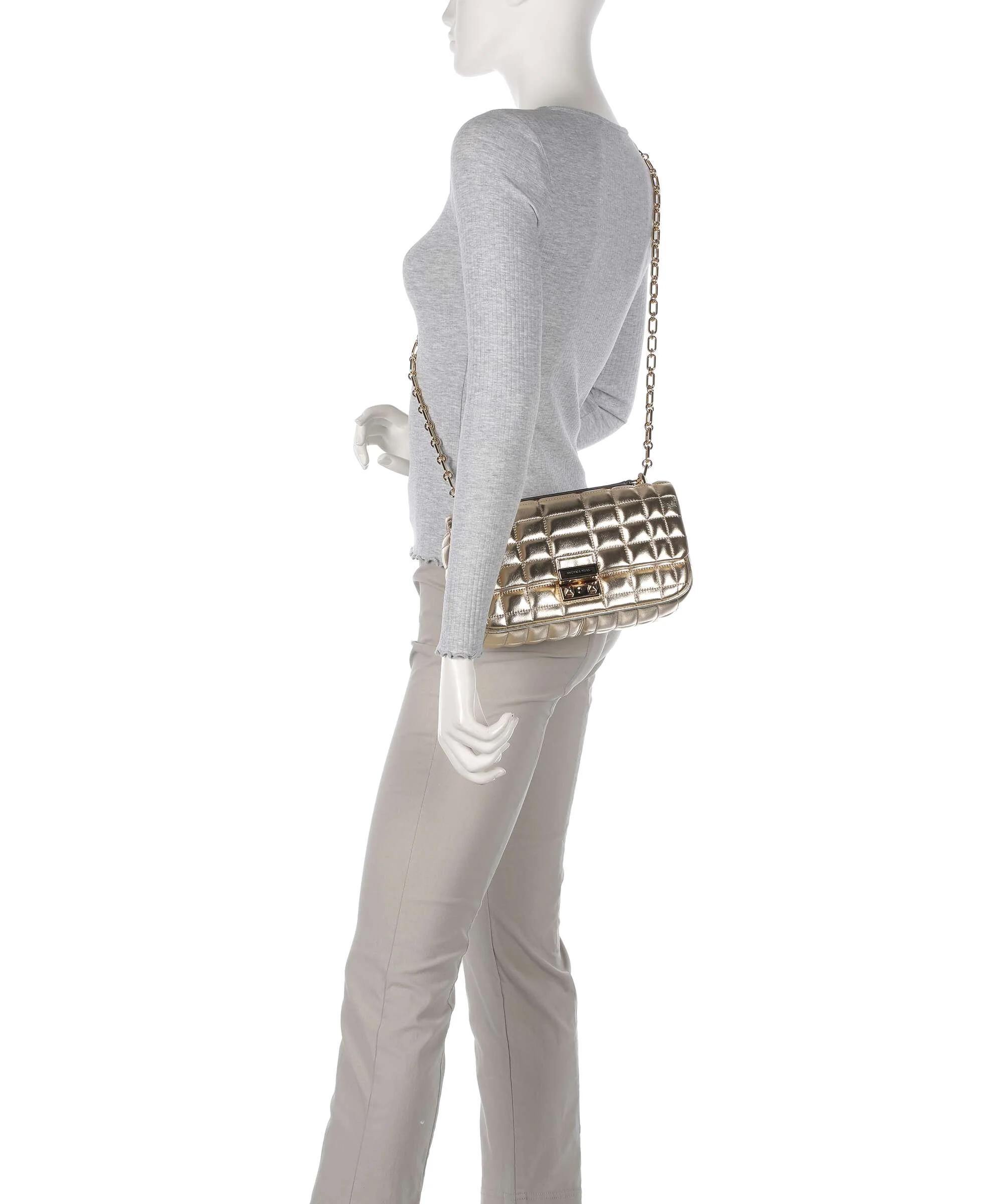 Michael Kors Tribeca Sac porté épaule pale gold - Image 3