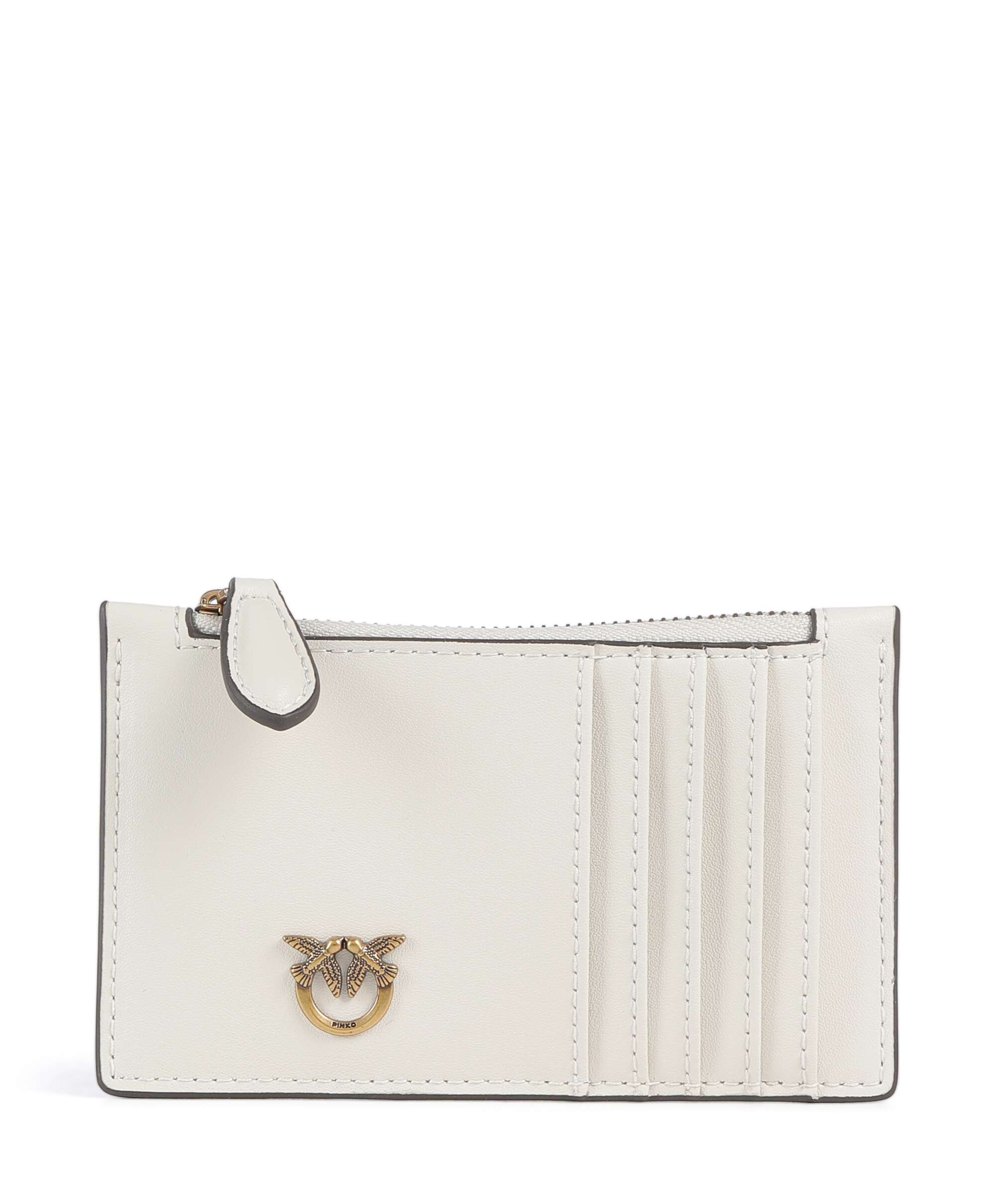 Pinko Airone Étui à cartes crédit bianco seta/antique gold