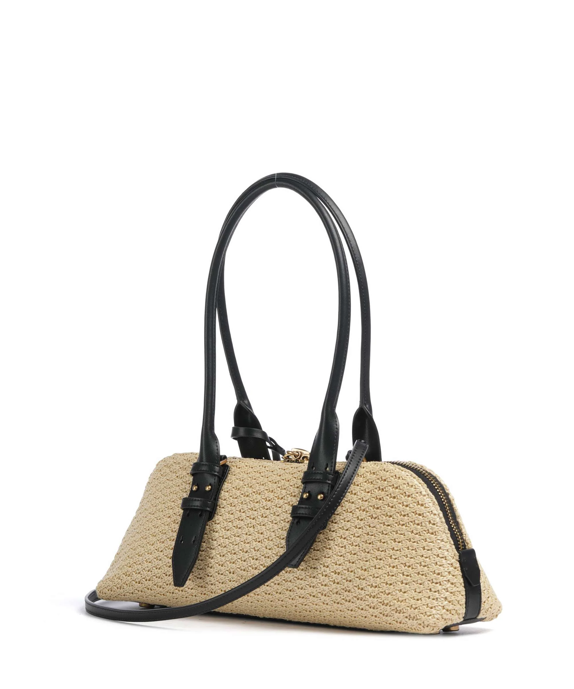Pinko Bowling Horizontal Big Sac à main raffia/bianco/antique gold - Image 2