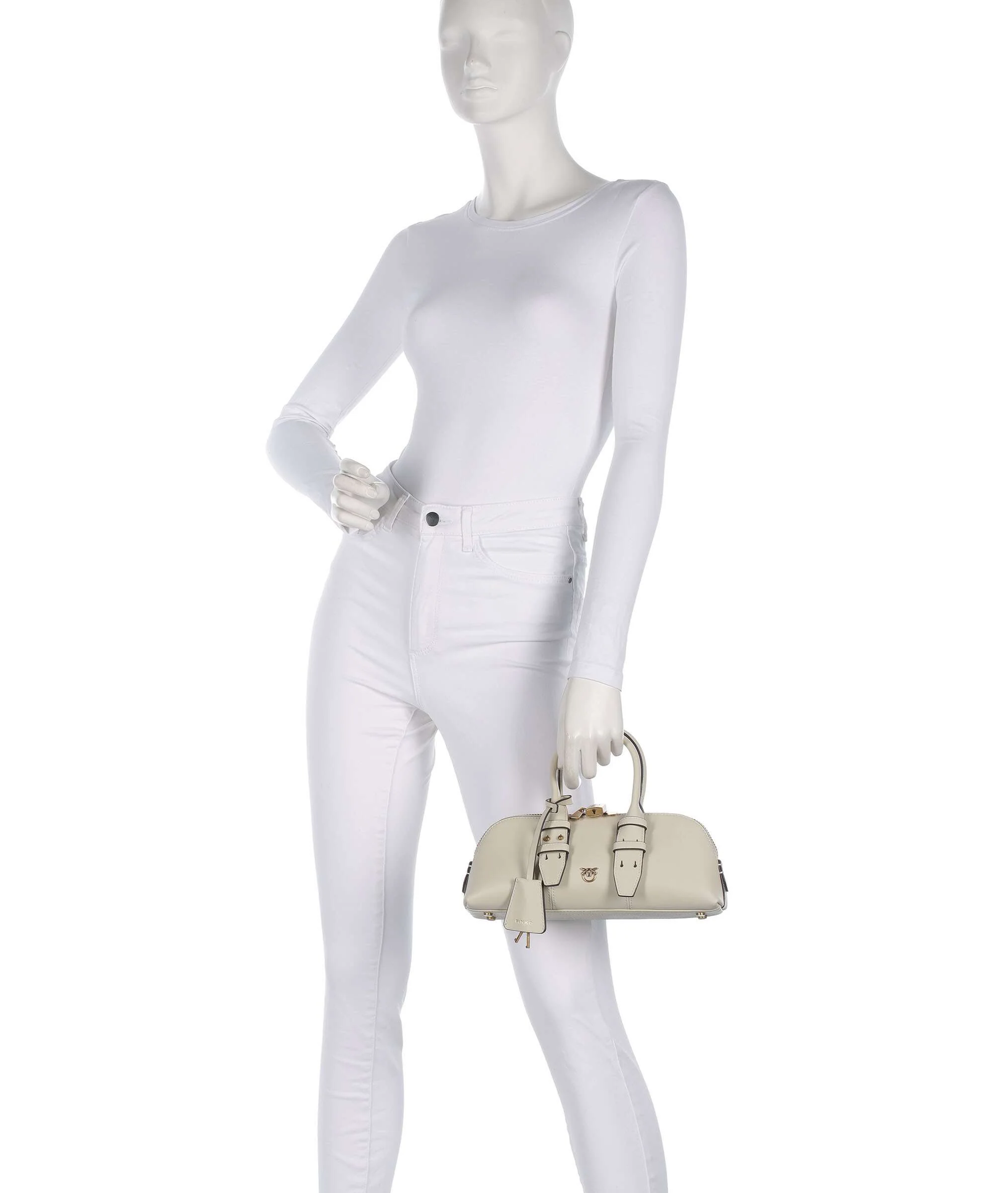Pinko Bowling Horizontal Sac à main bianco seta/antique gold - Image 3