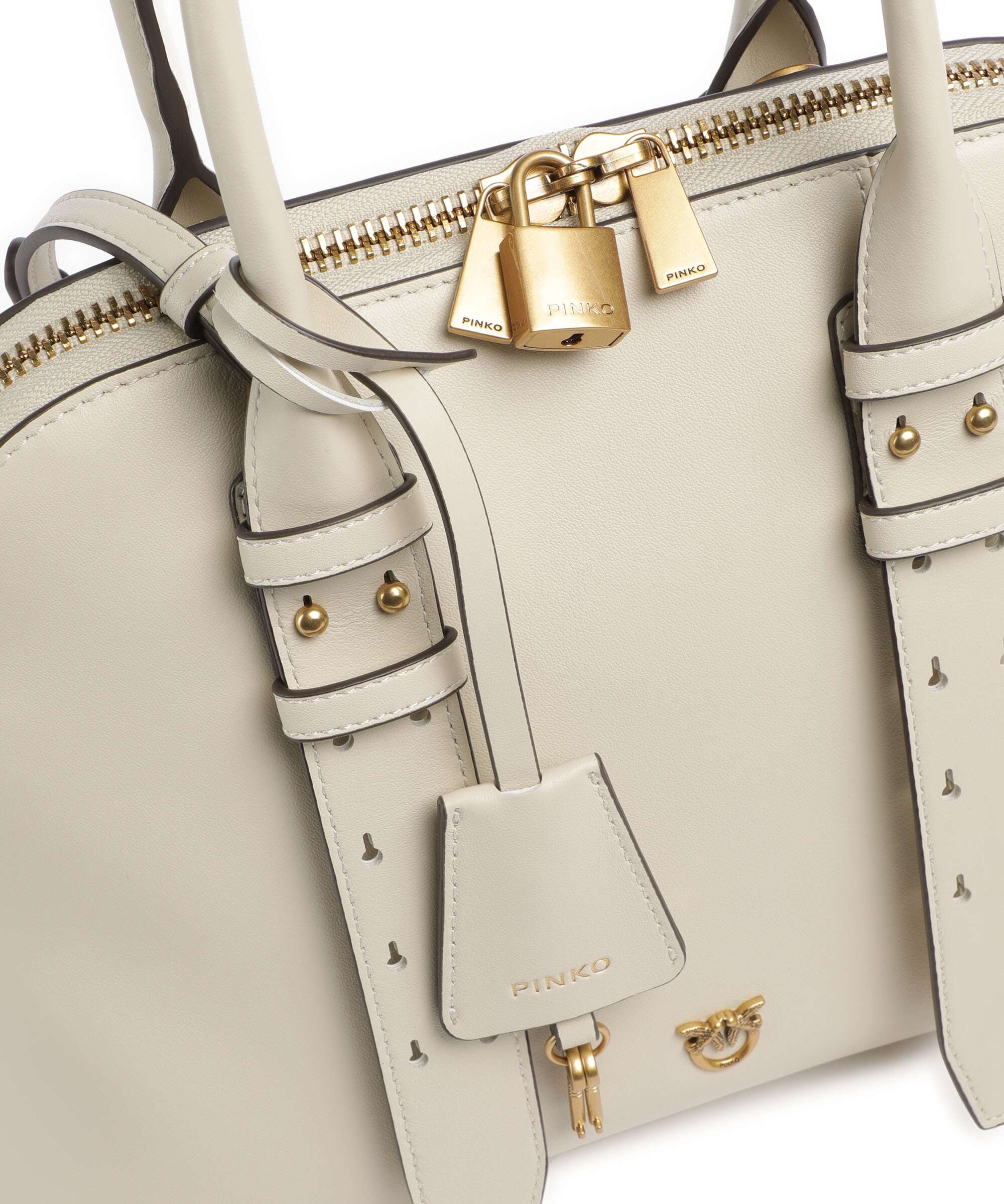 Pinko Bowling Medium Sac à main bianco seta/antique gold - Image 4