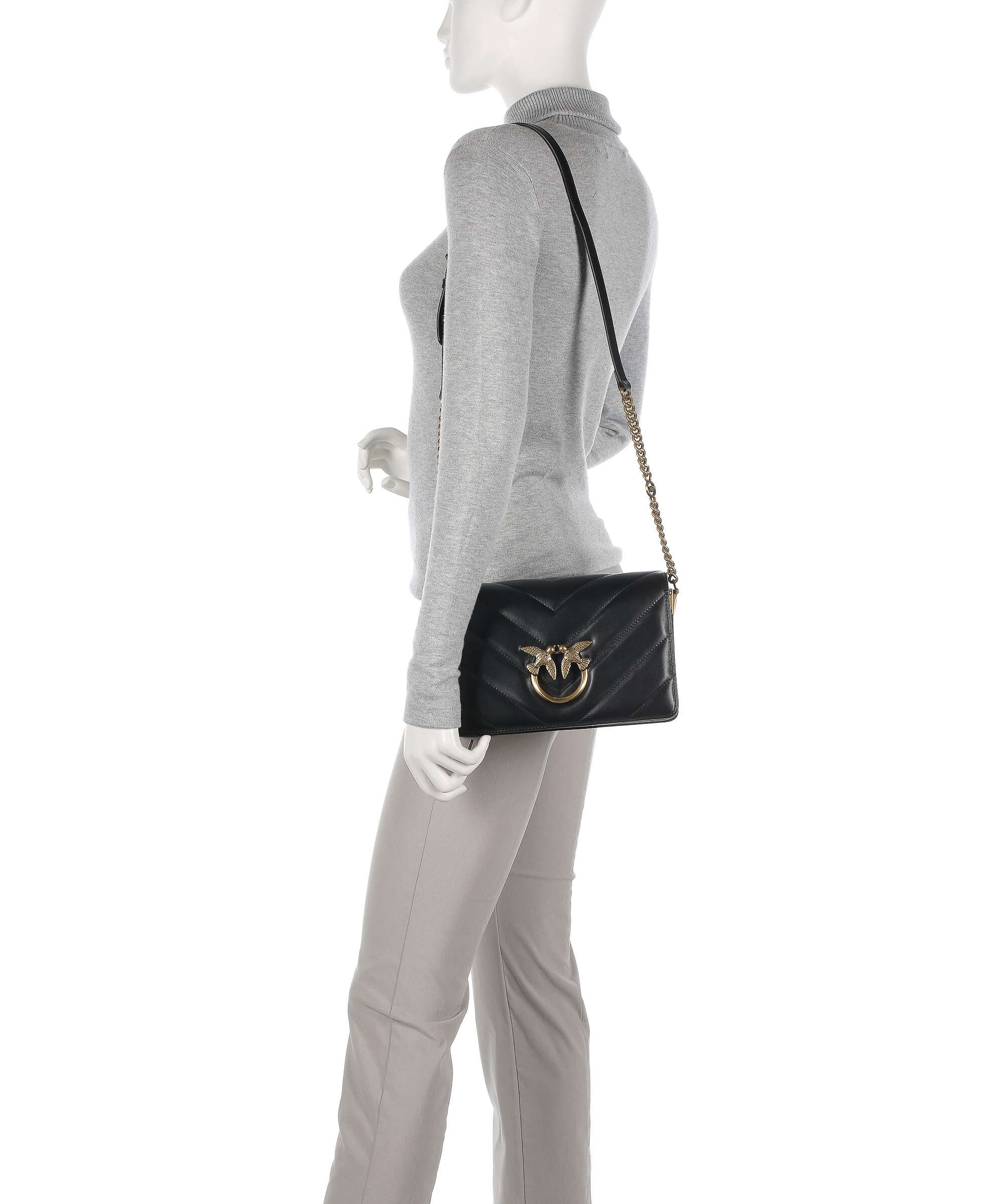 Pinko Love Click Classic Sac bandoulière nero/antique gold - Image 3