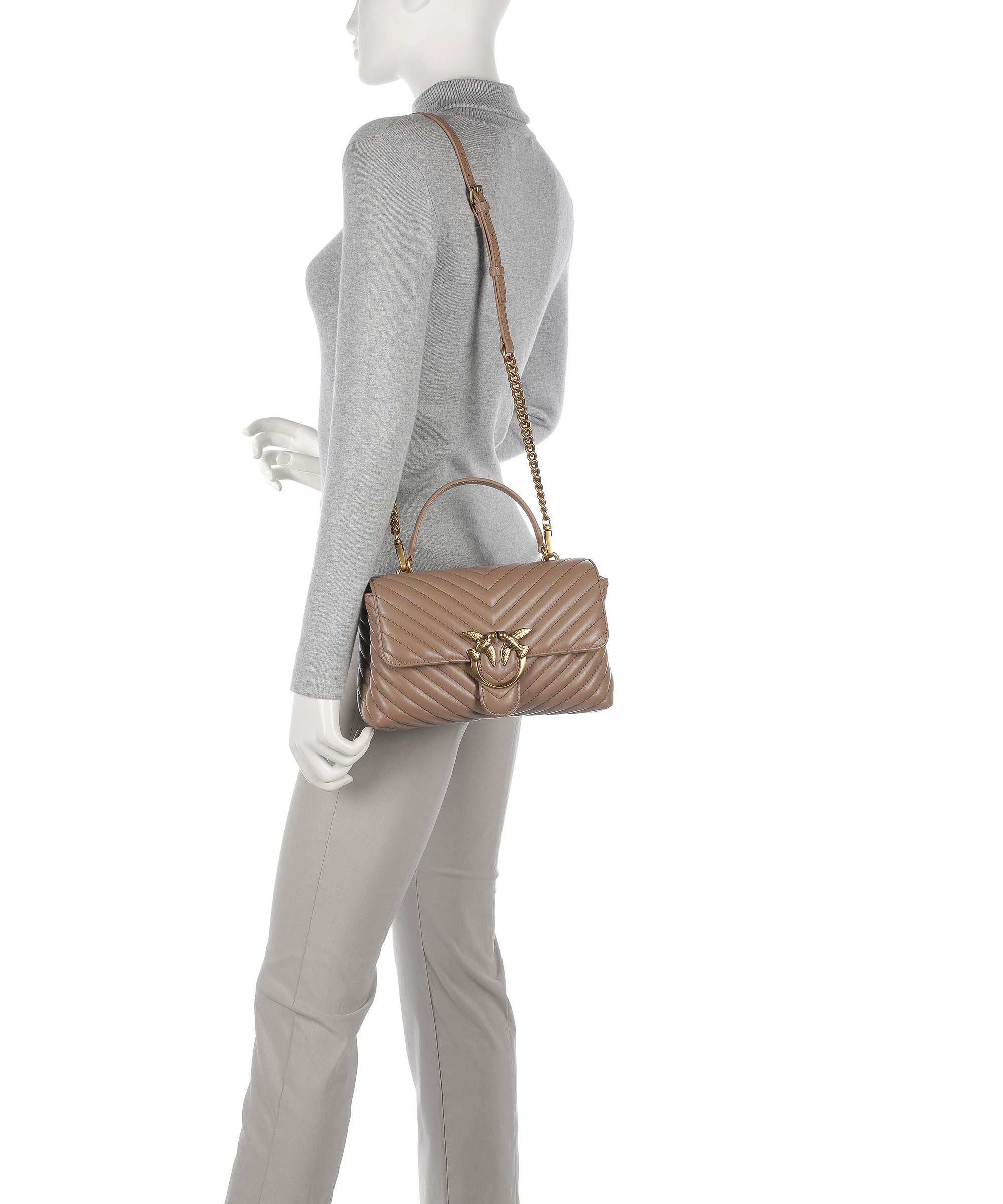 Pinko Love Lady Puff Classic Sac à main biscotto zenzero/antique gold - Image 3