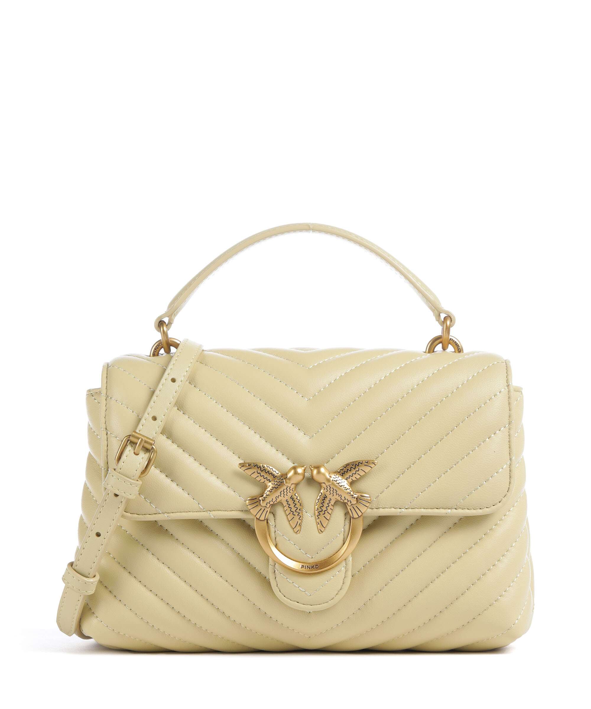Pinko Love Lady Puff Mini Sac à main giallo vaniglia/antique gold