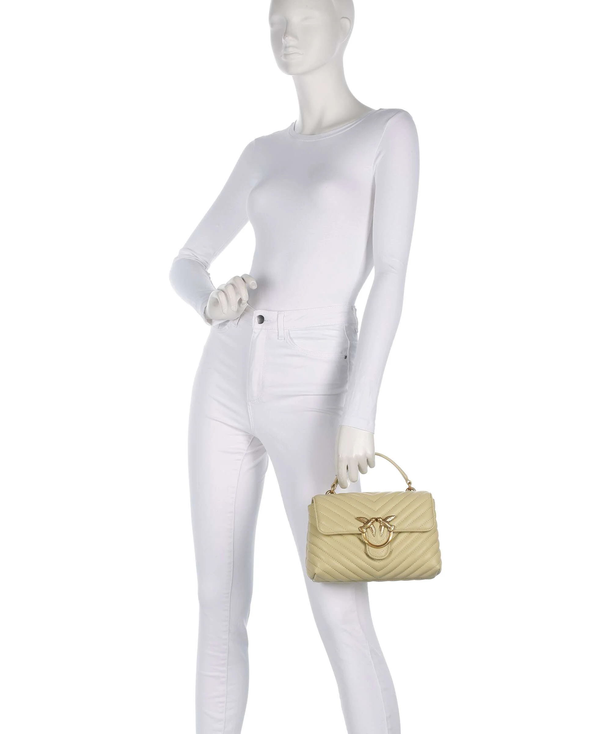Pinko Love Lady Puff Mini Sac à main giallo vaniglia/antique gold - Image 3