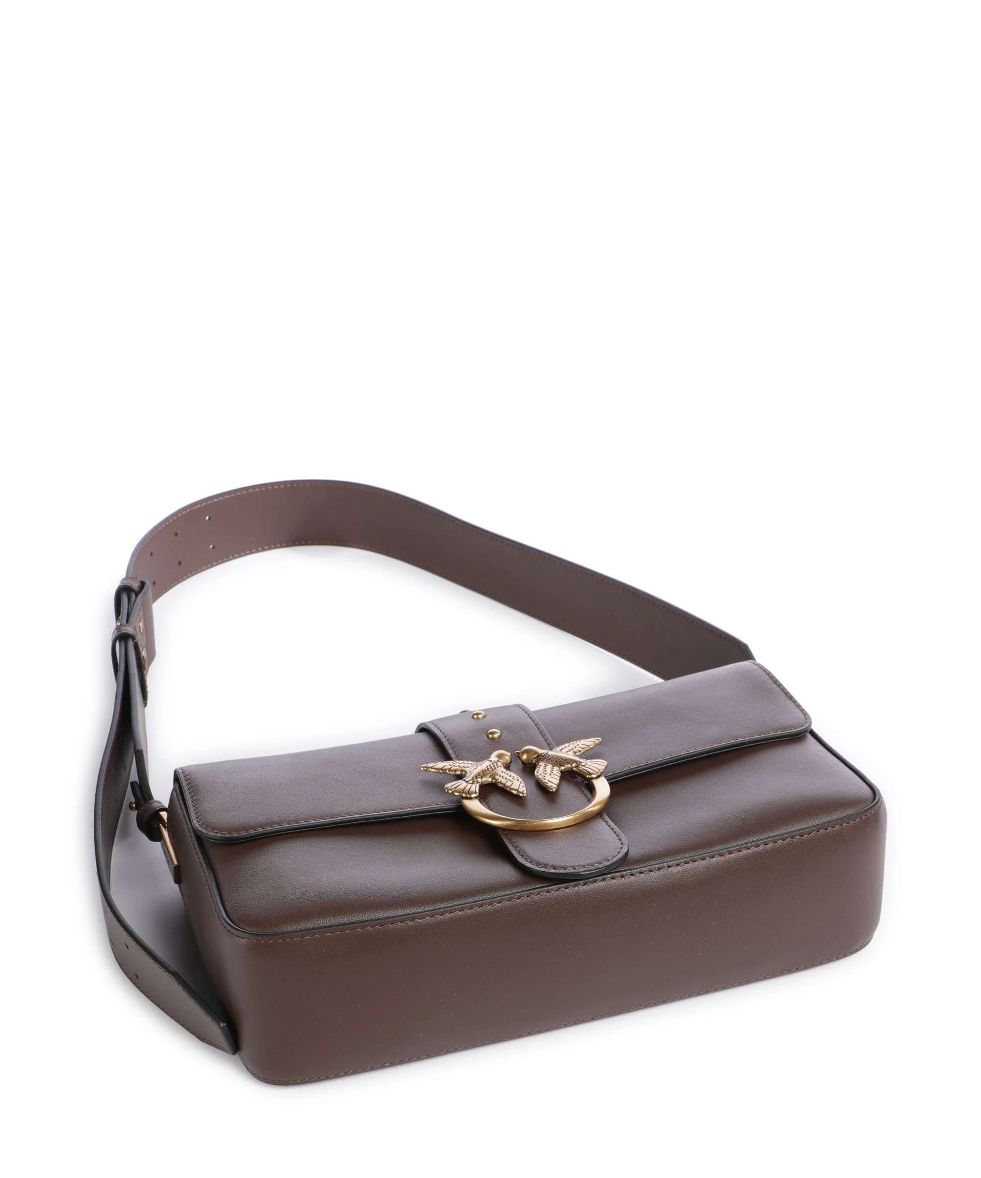 Pinko Love One Classic Slouchy Sac porté épaule marrone castano/antique gold - Image 6