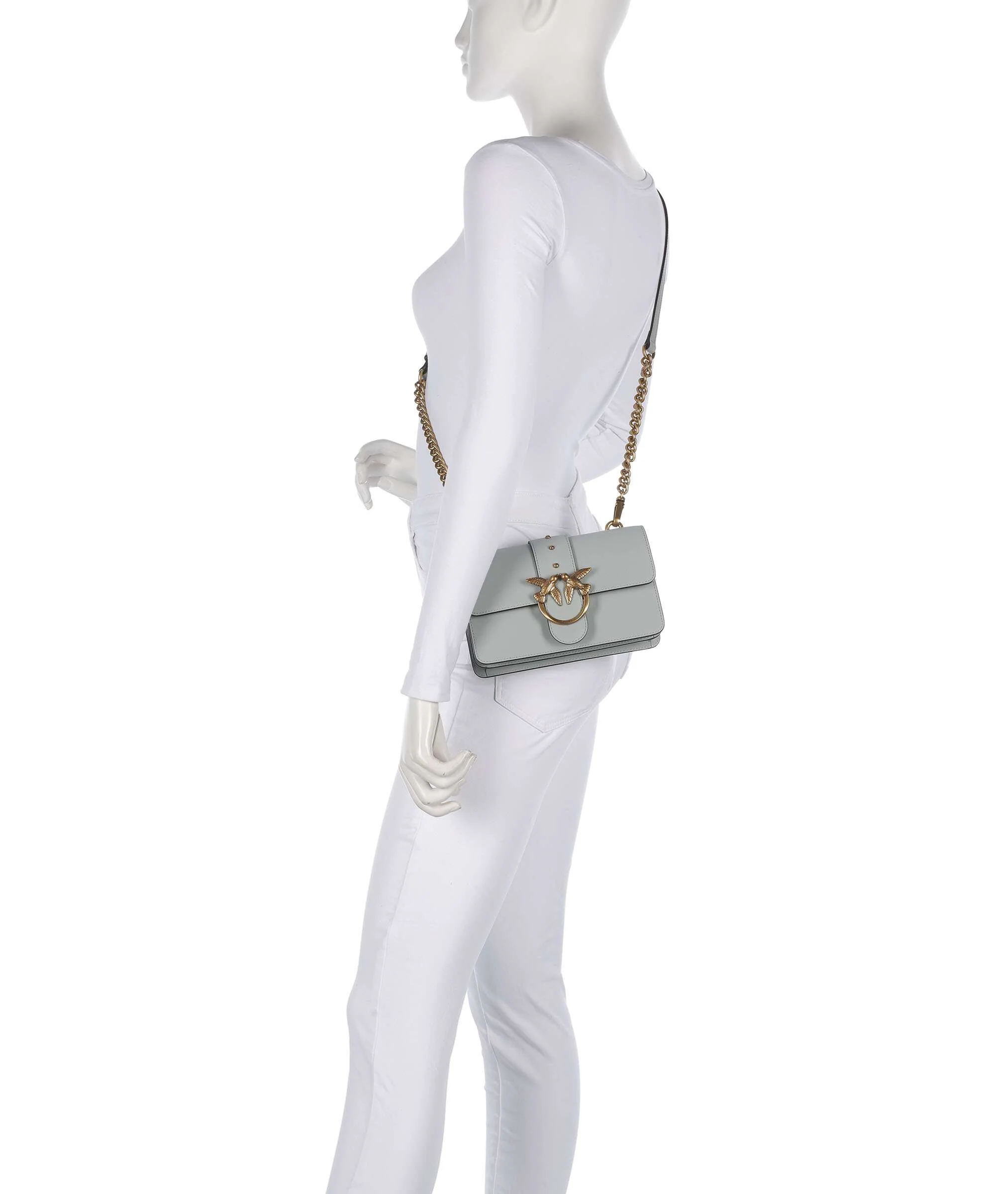 Pinko Love One Mini Sac bandoulière grigio perla/antique gold - Image 3