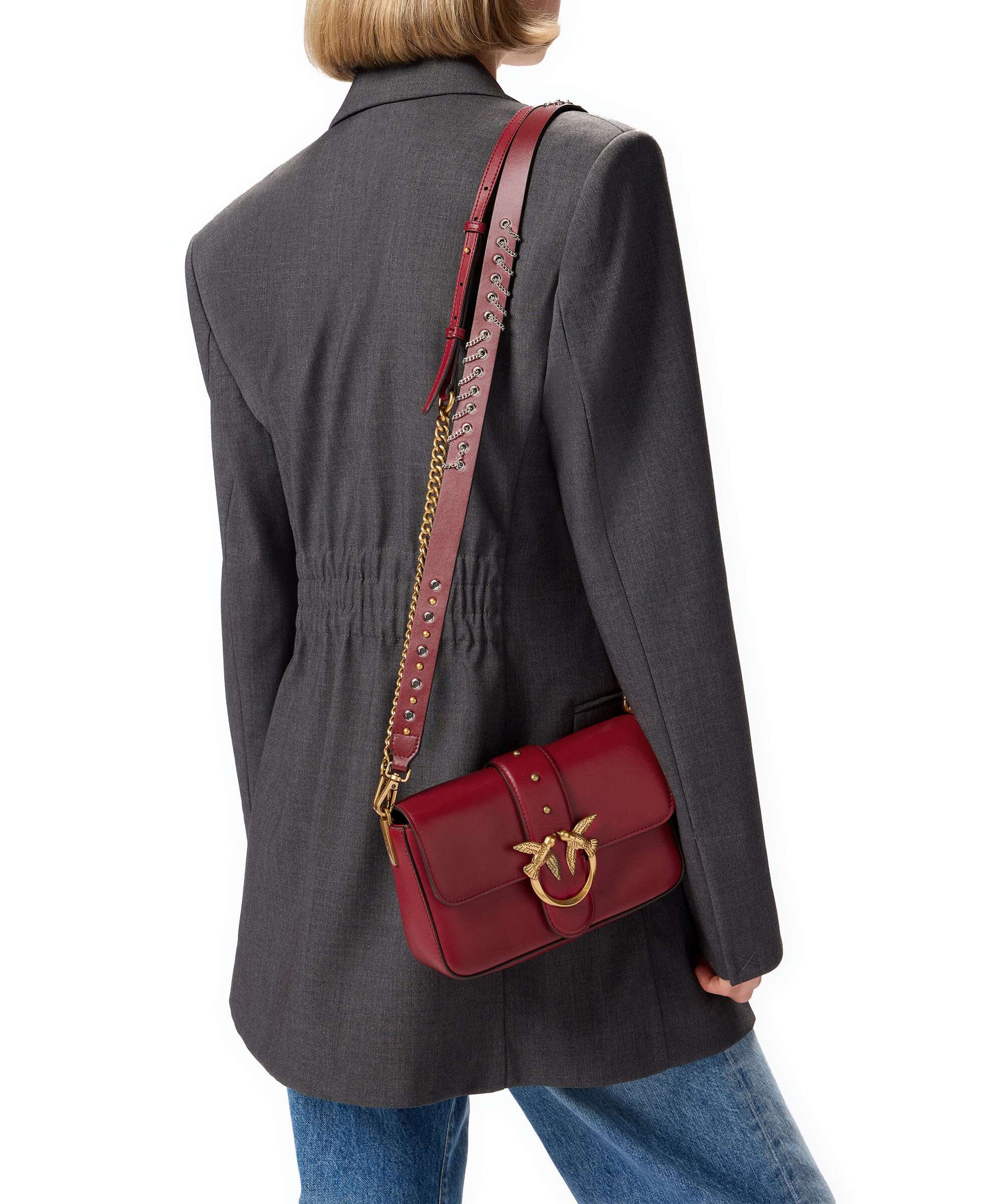 Pinko Love One Mini Slouchy Charms Sac bandoulière rosso lampone/antique gold - Image 3